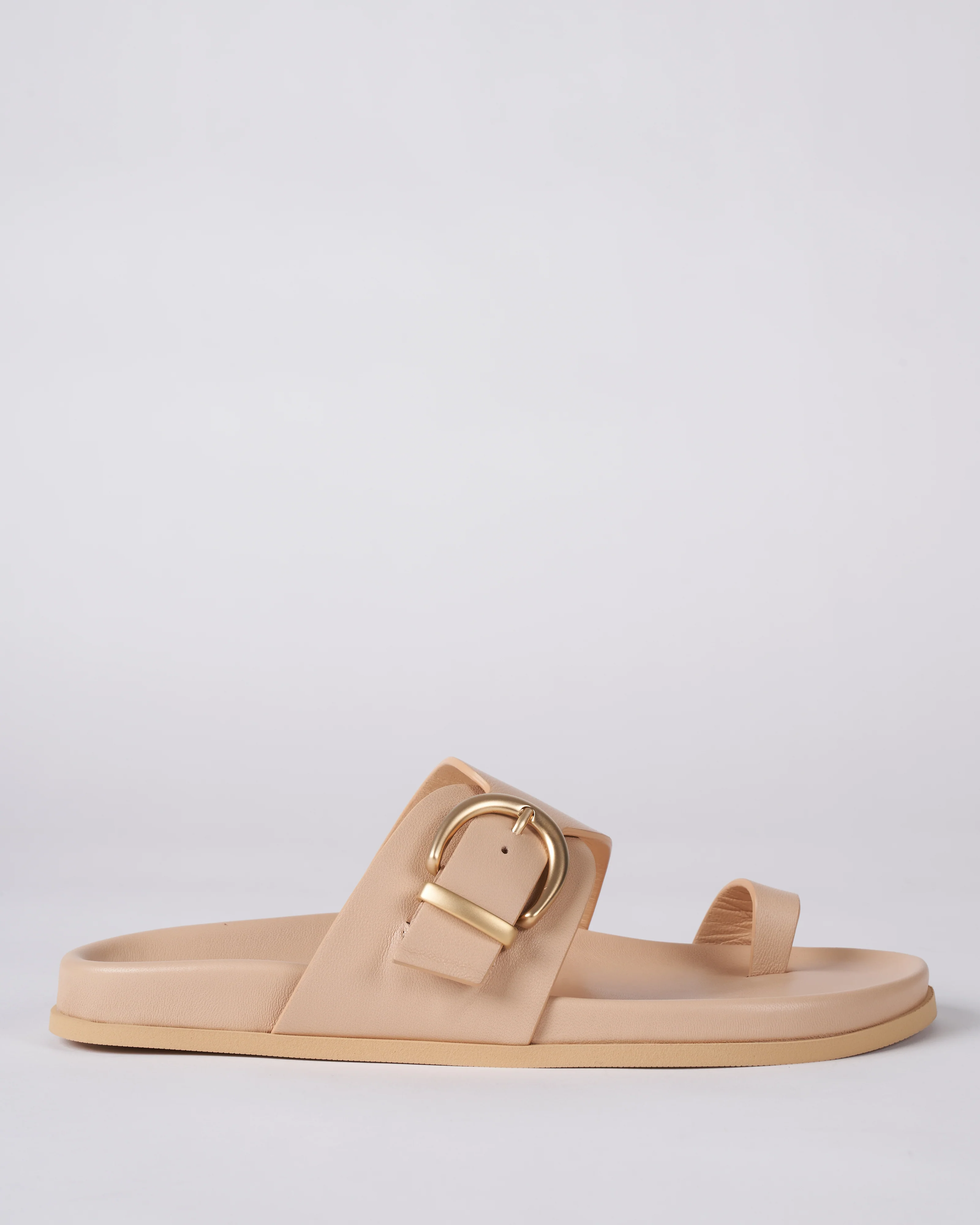 flat sandal nappa molded footbed - nappa sand - Image 2