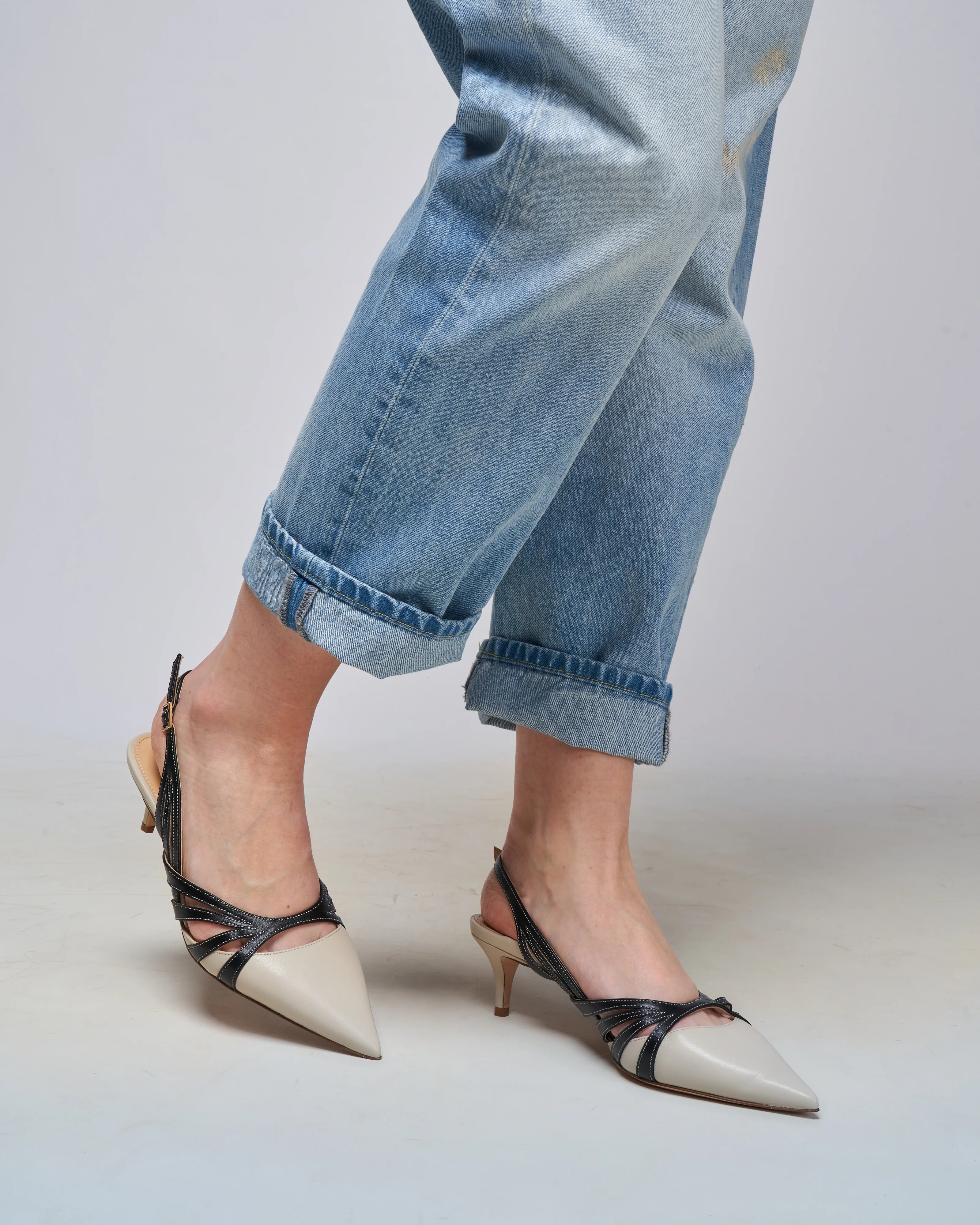luisa 45 slingback - black/ecru - Image 2
