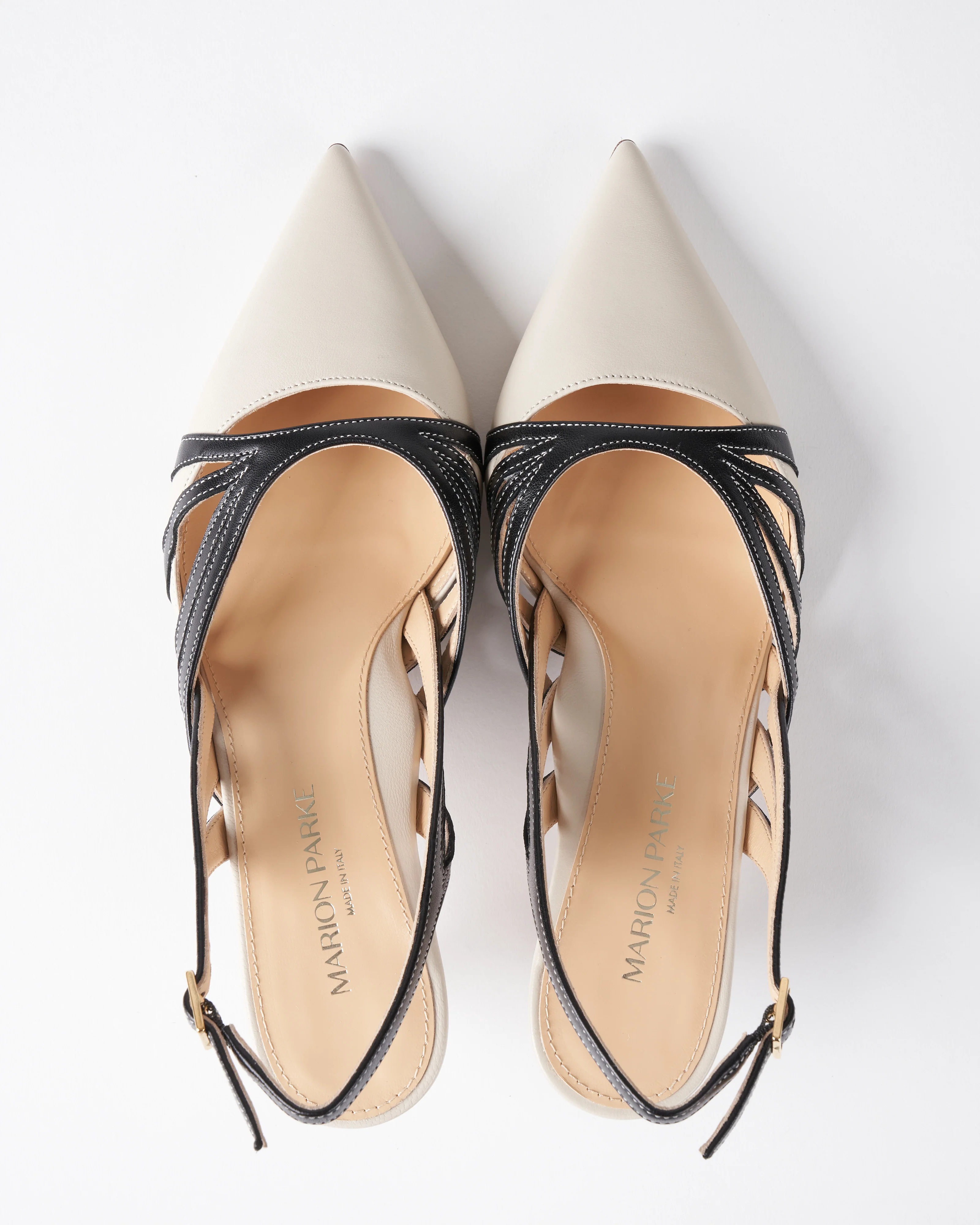 luisa 45 slingback - black/ecru - Image 4