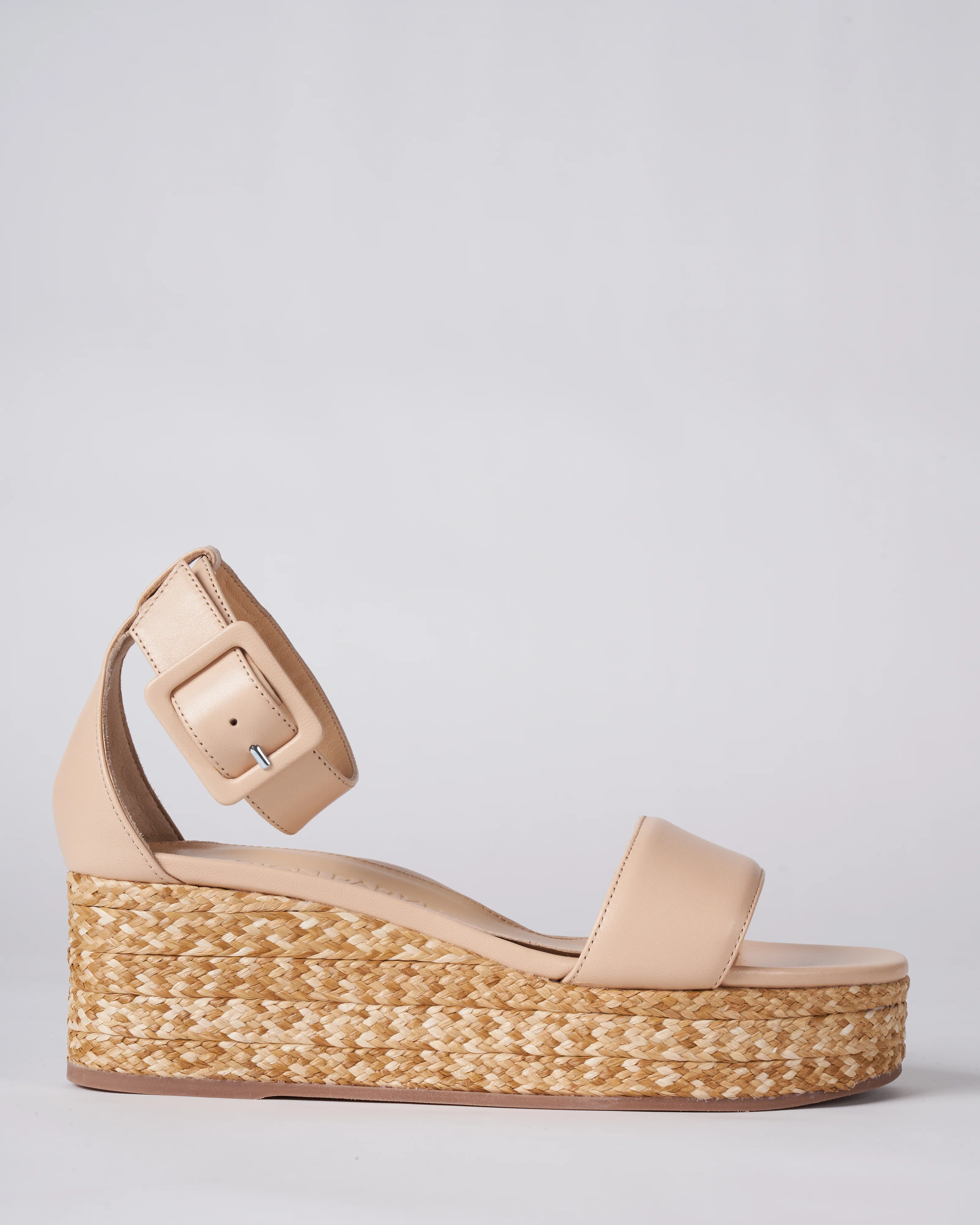 platform wedge upper puff nappa heel raffia - Image 3
