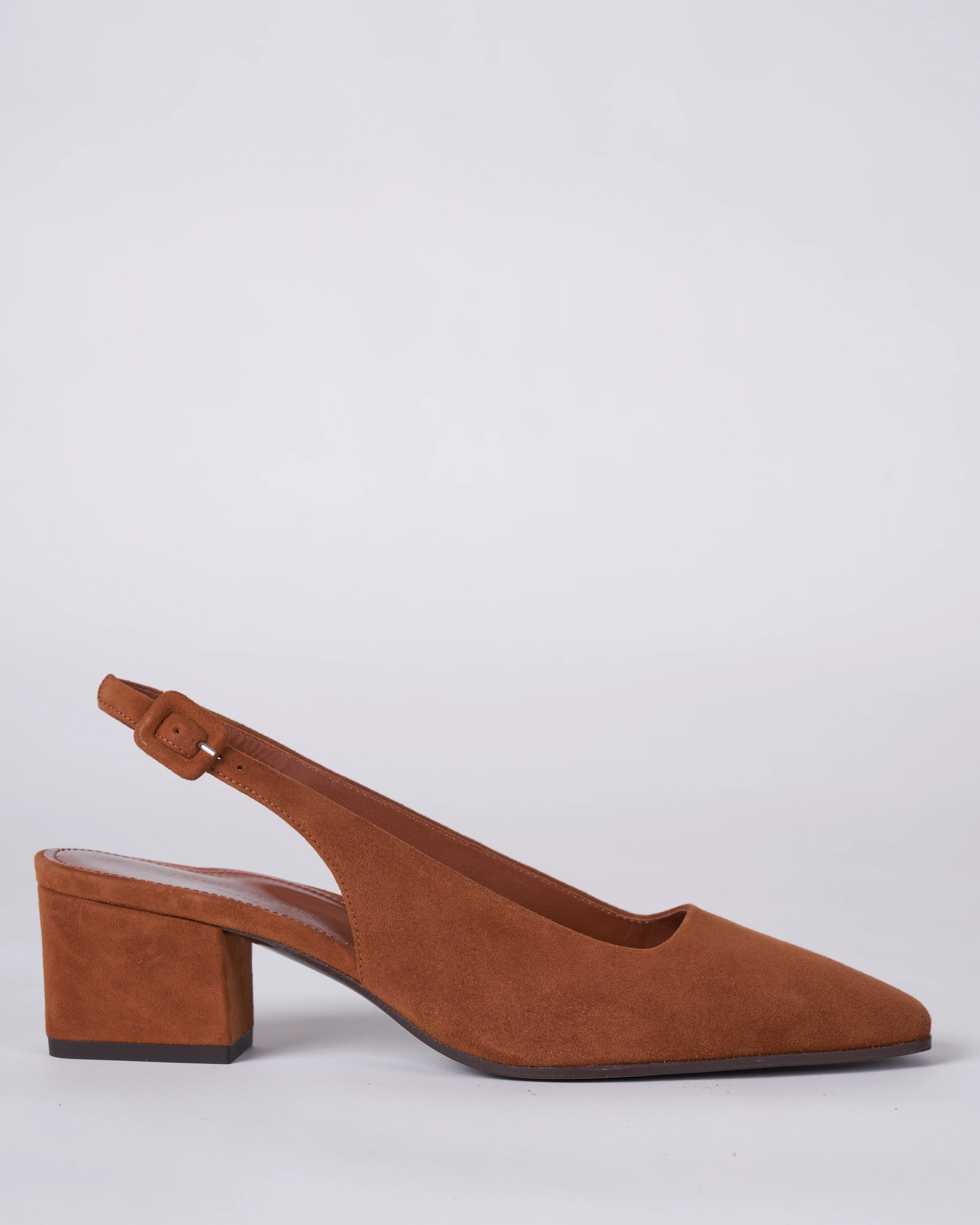 poppy square toe suede sling back - 2inch heel - camel/suede - Image 2