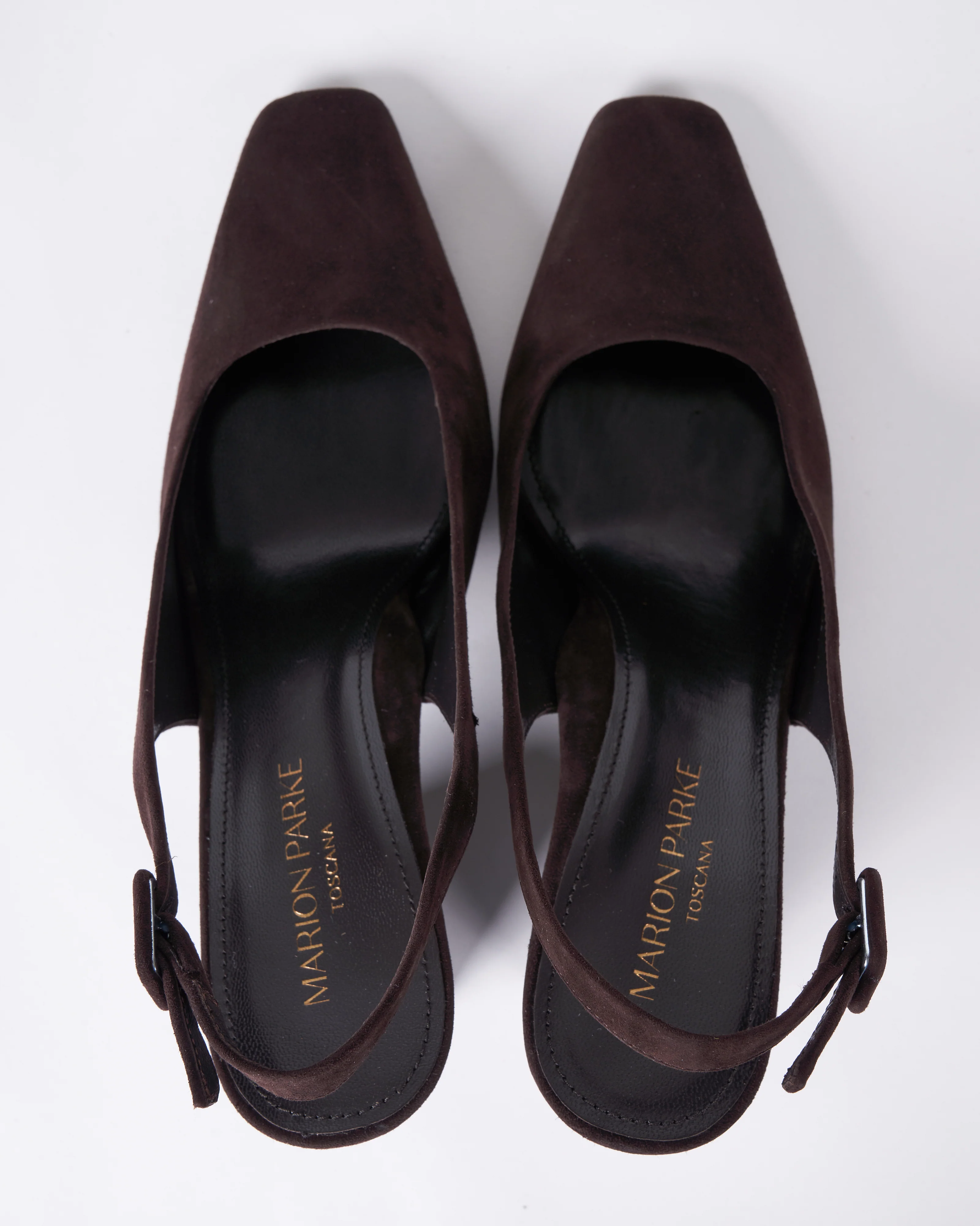 winona square toe suede sling back - 3.3inch heel - chocolate/suede - Image 4