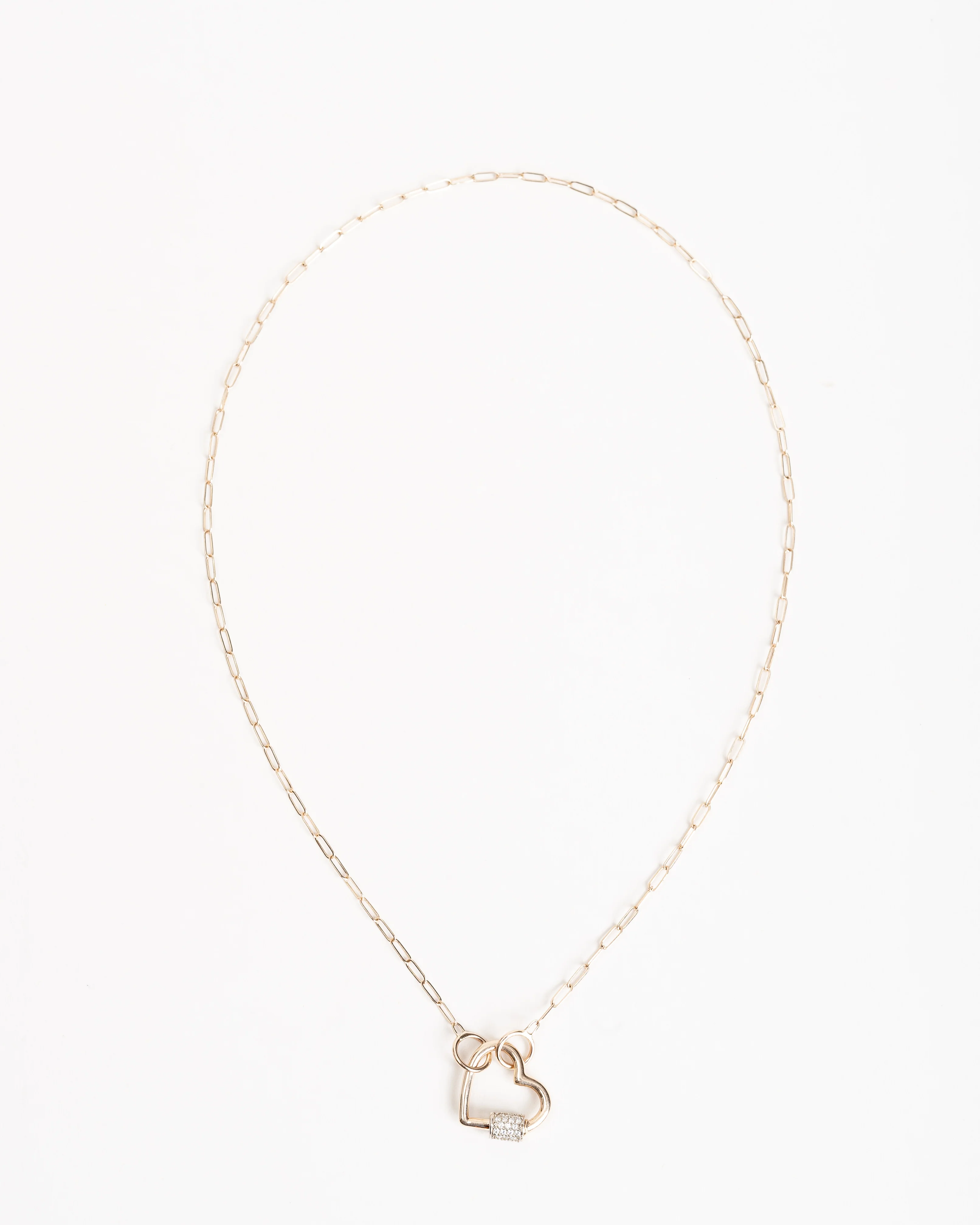 yellow gold baby heart lock with diamond - Image 2