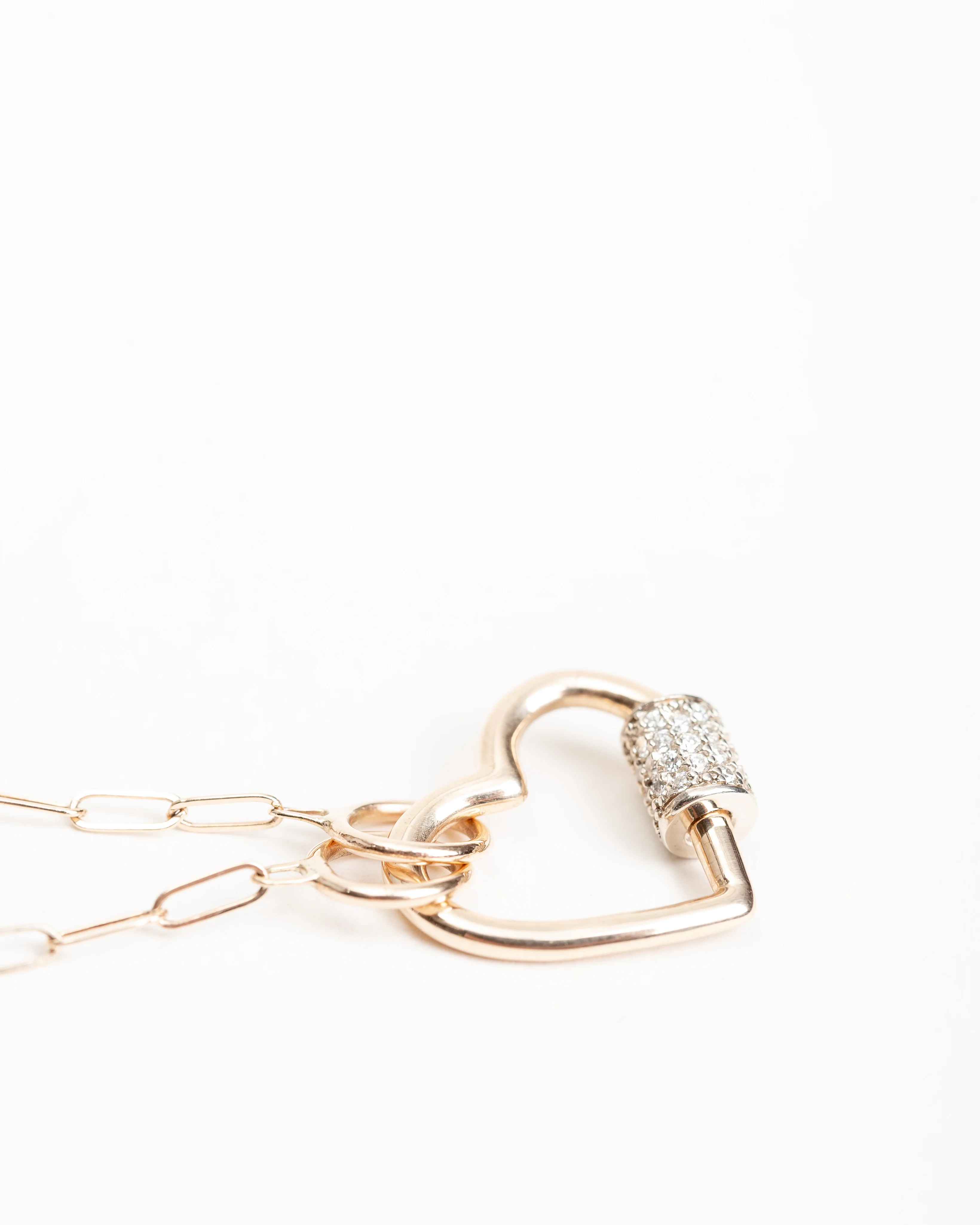 yellow gold baby heart lock with diamond - Image 3
