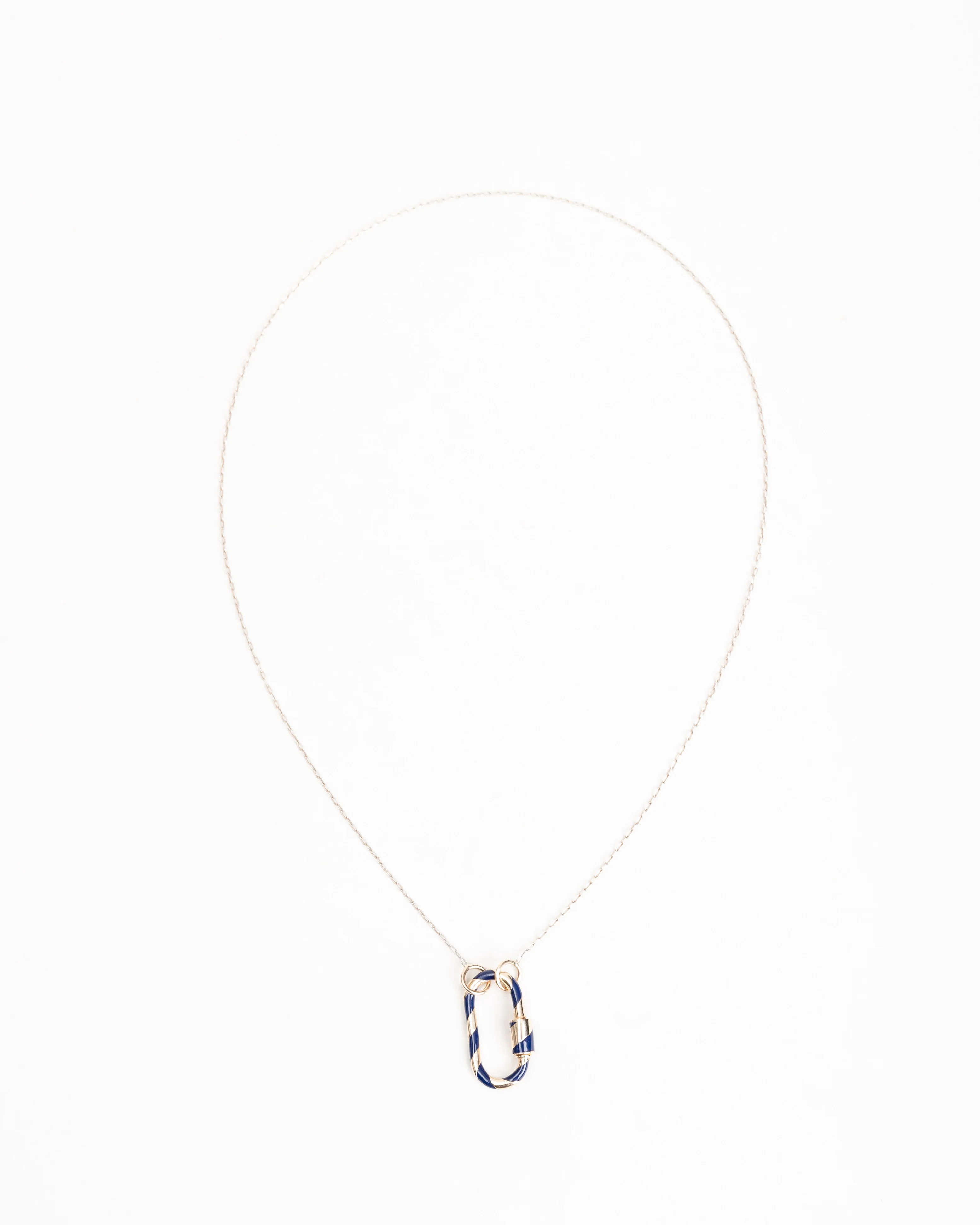yellow gold medium lock with blue enamel - Image 2