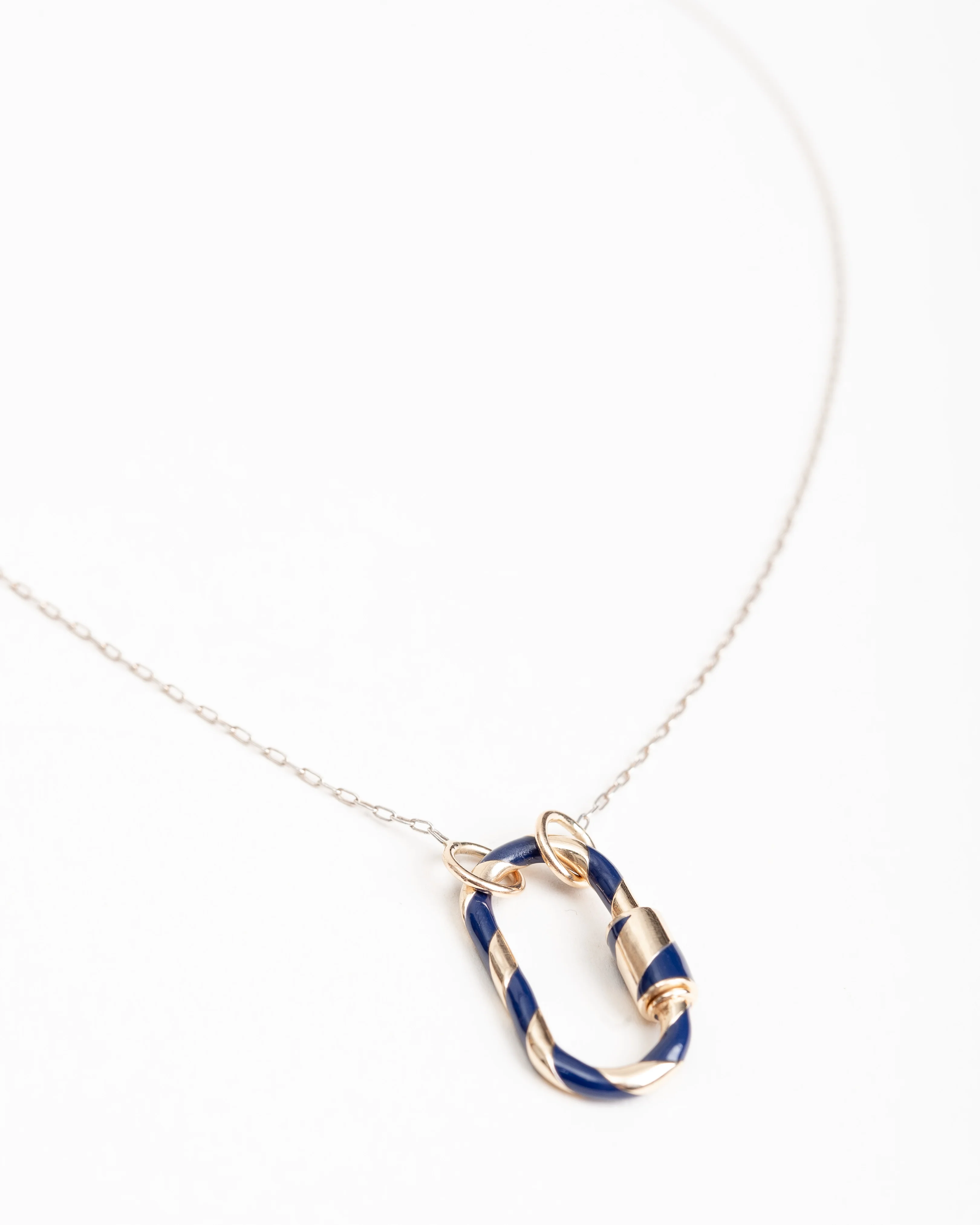 yellow gold medium lock with blue enamel - Image 3