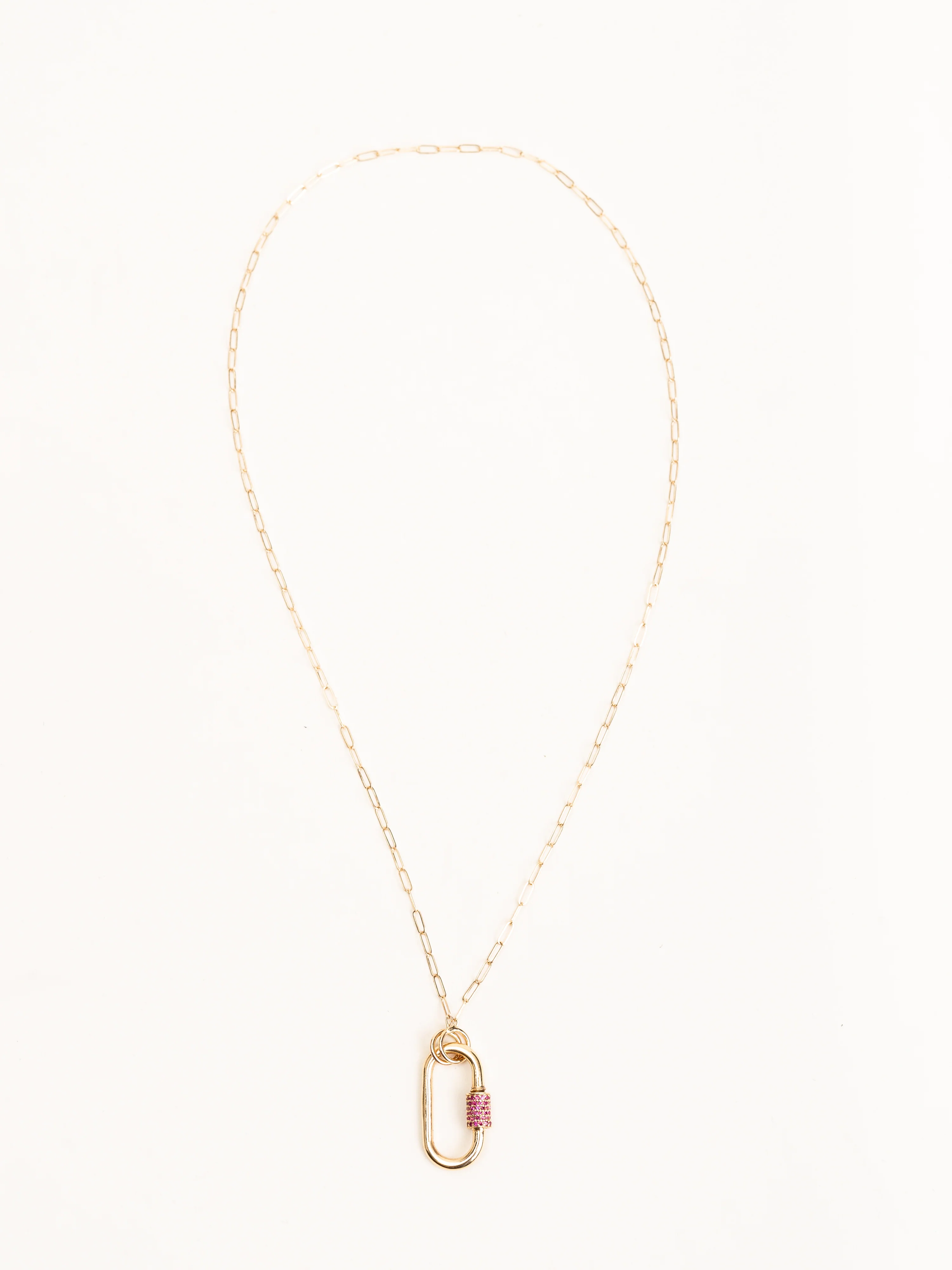 14k yellow gold medium lock with sapphires - Image 2