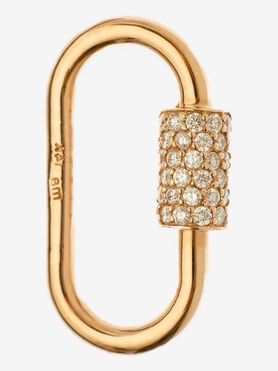 yellow gold stoned regular lock with diamonds - Image 2