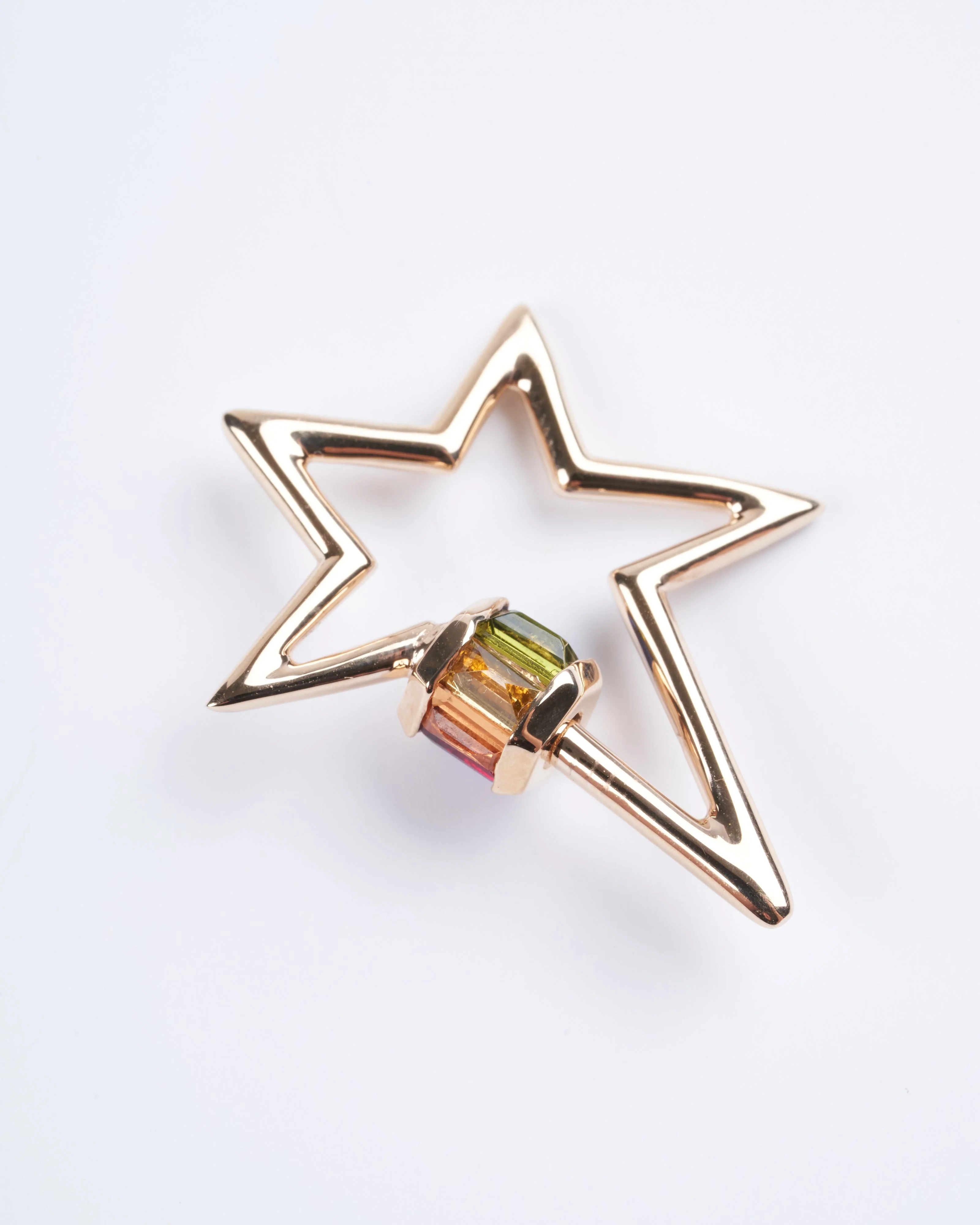 14k yellow gold total baguette starlock with roygbv stones - gold - Image 2