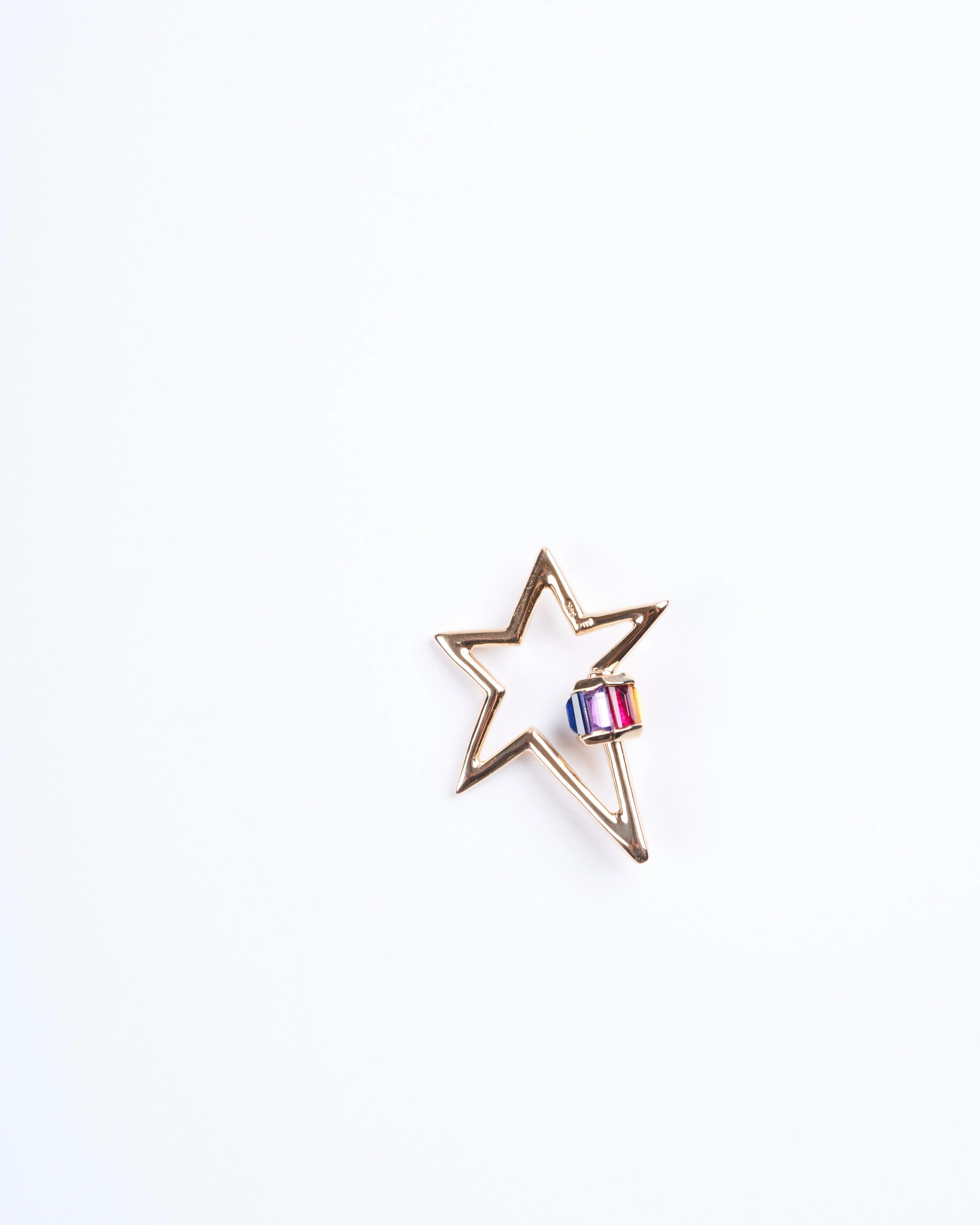 14k yellow gold total baguette starlock with roygbv stones - gold - Image 4