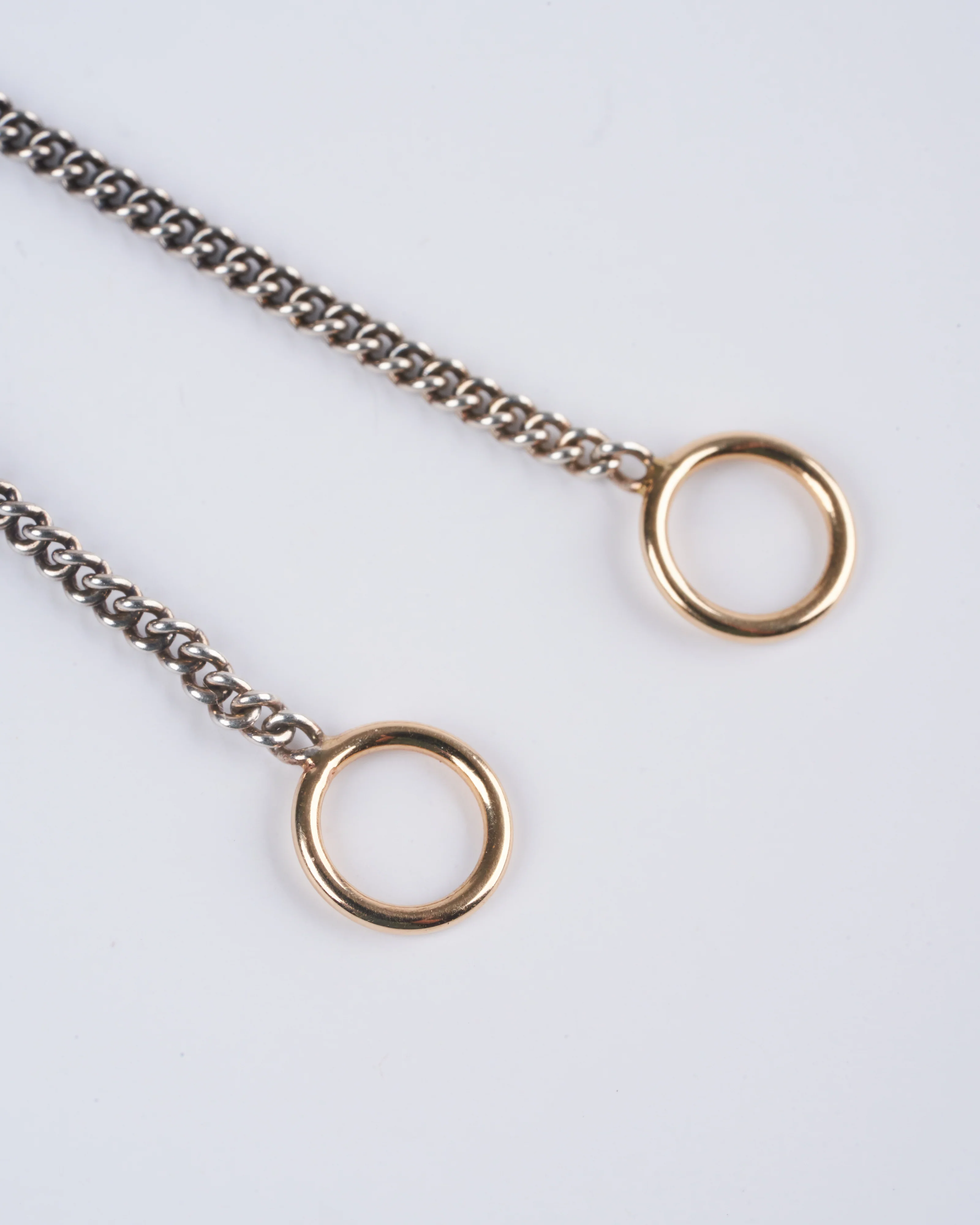 15in medium curb chain with yellow gold loops - silver - Image 4