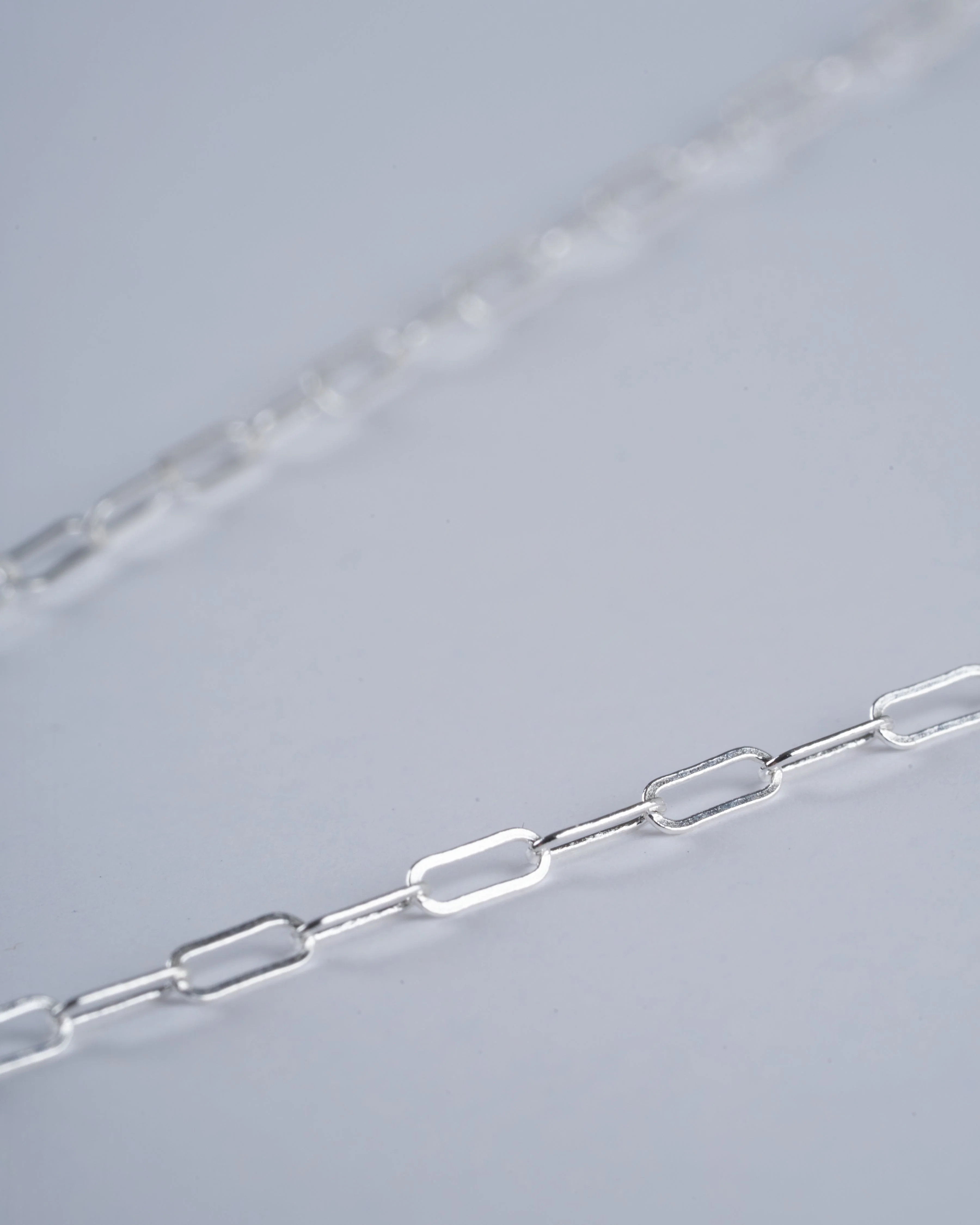 16" silver square link chain with yellow gold loops - Image 4
