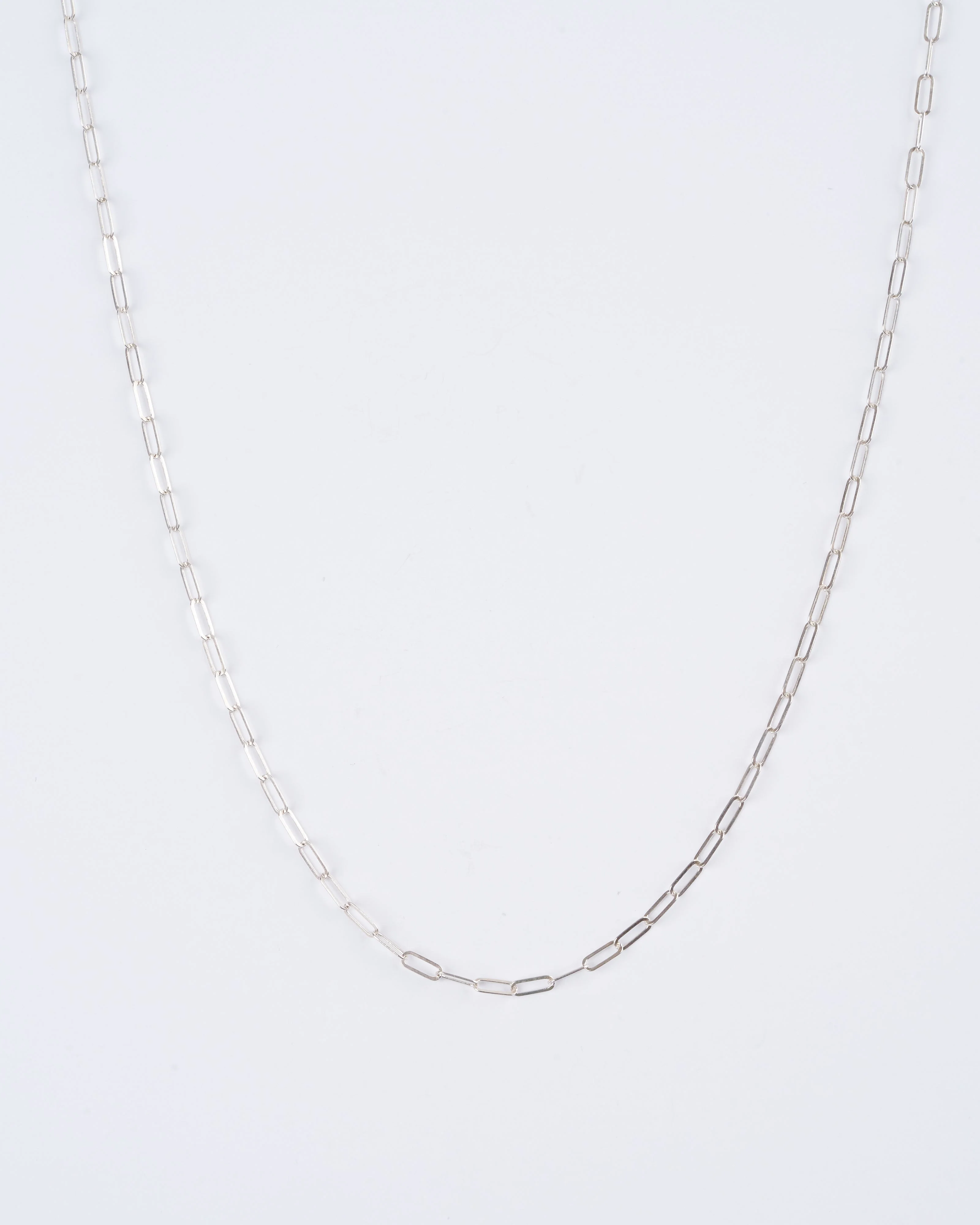 16" silver square link chain with yellow gold loops - Image 5