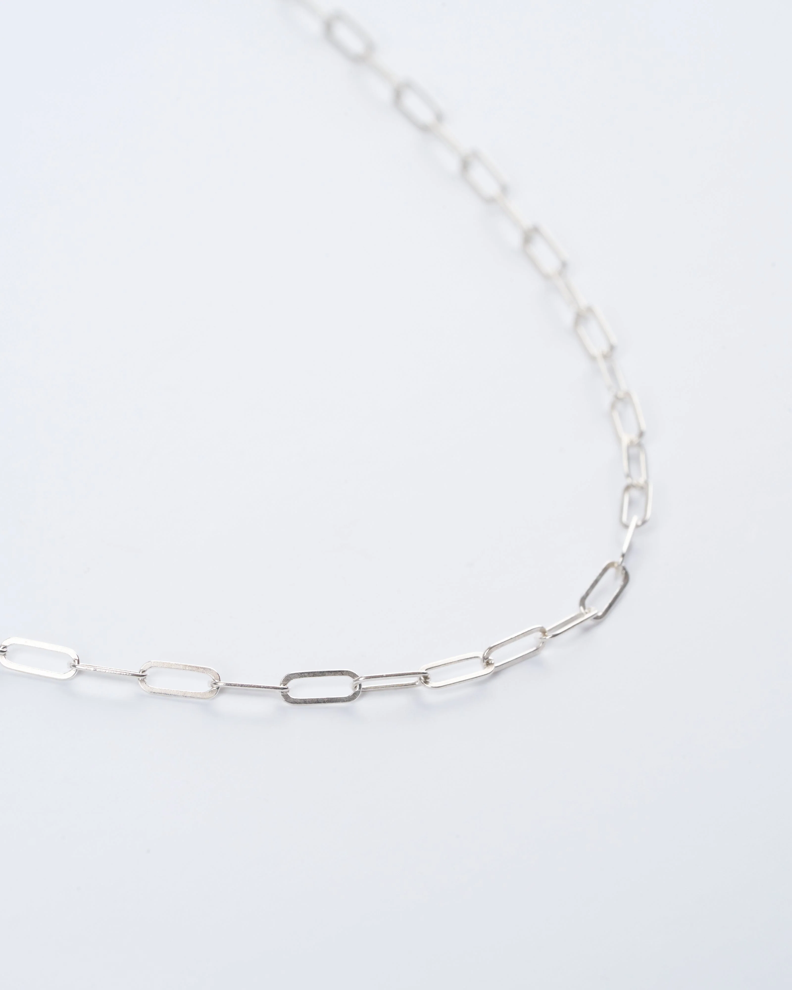 16" silver square link chain with yellow gold loops - Image 6