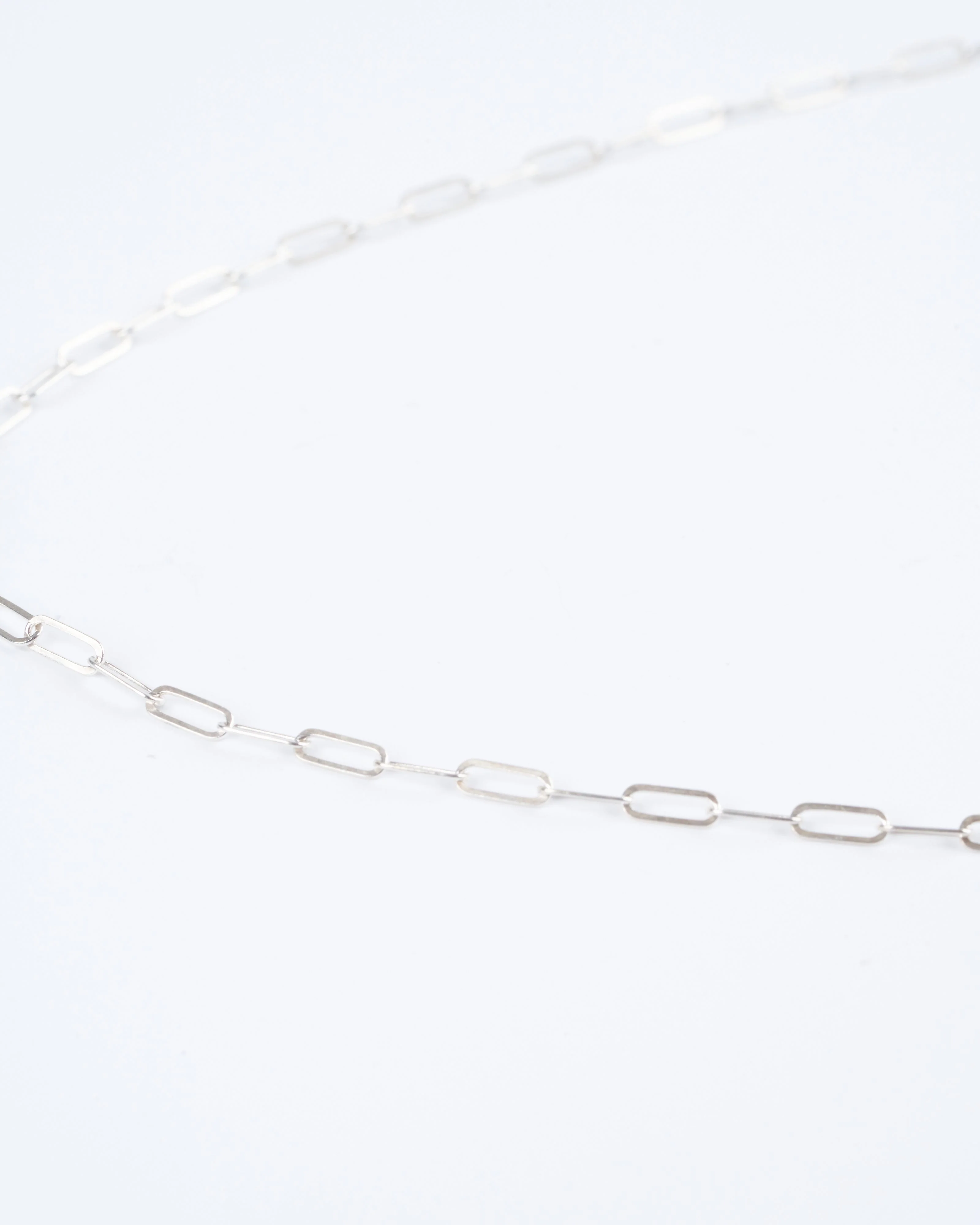16" silver square link chain with yellow gold loops - Image 7