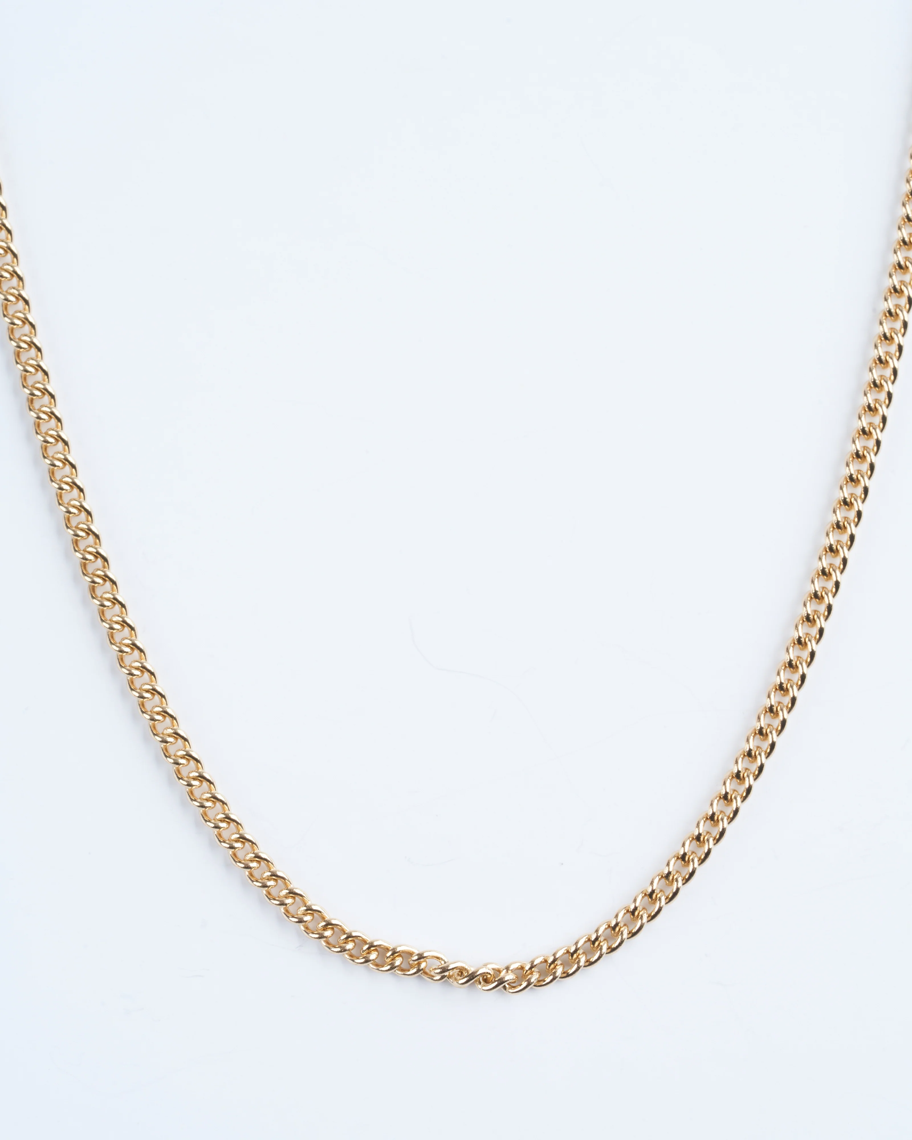 16" yellow gold not so heavy curb chain - gold