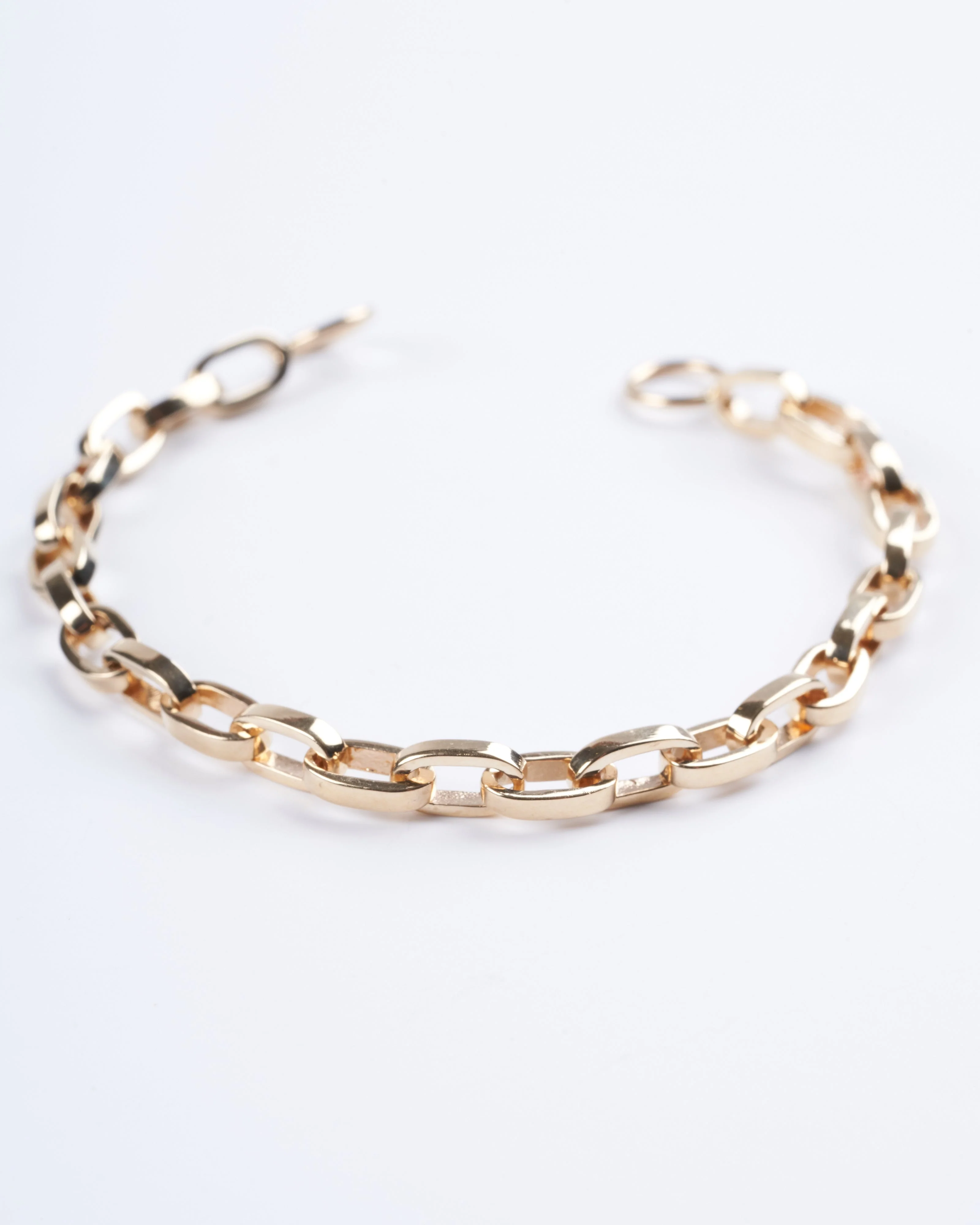 handmade biker chain 6" 14k yellow gold - gold - Image 2