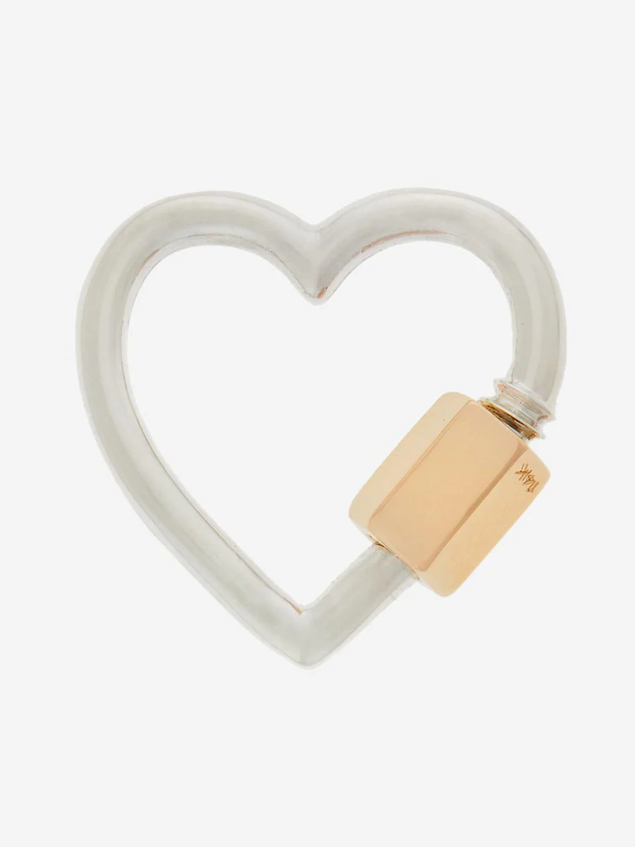silver and yellow gold heart lock - Image 2