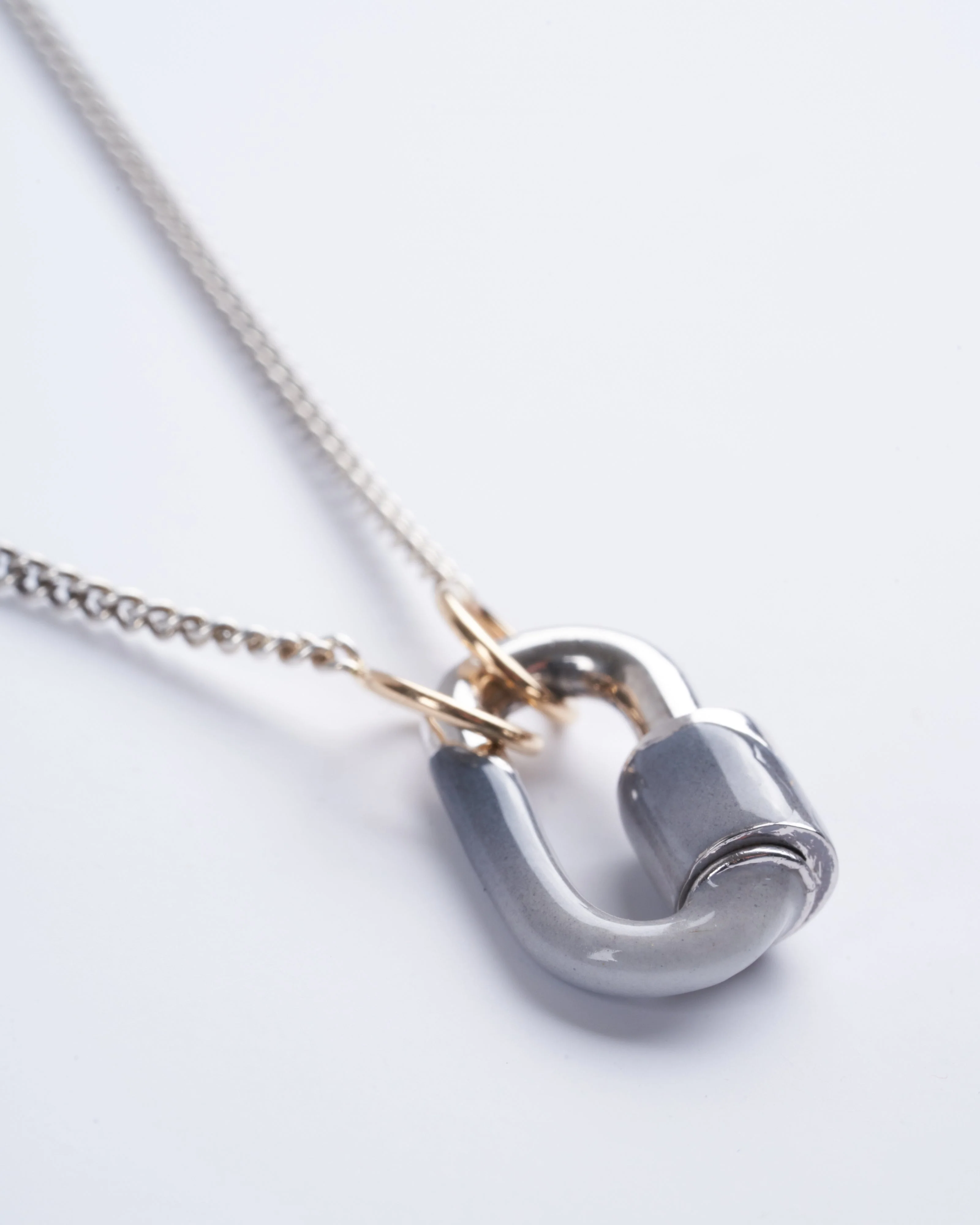white gold smog enamel chubby baby lock - grey/blue - Image 2