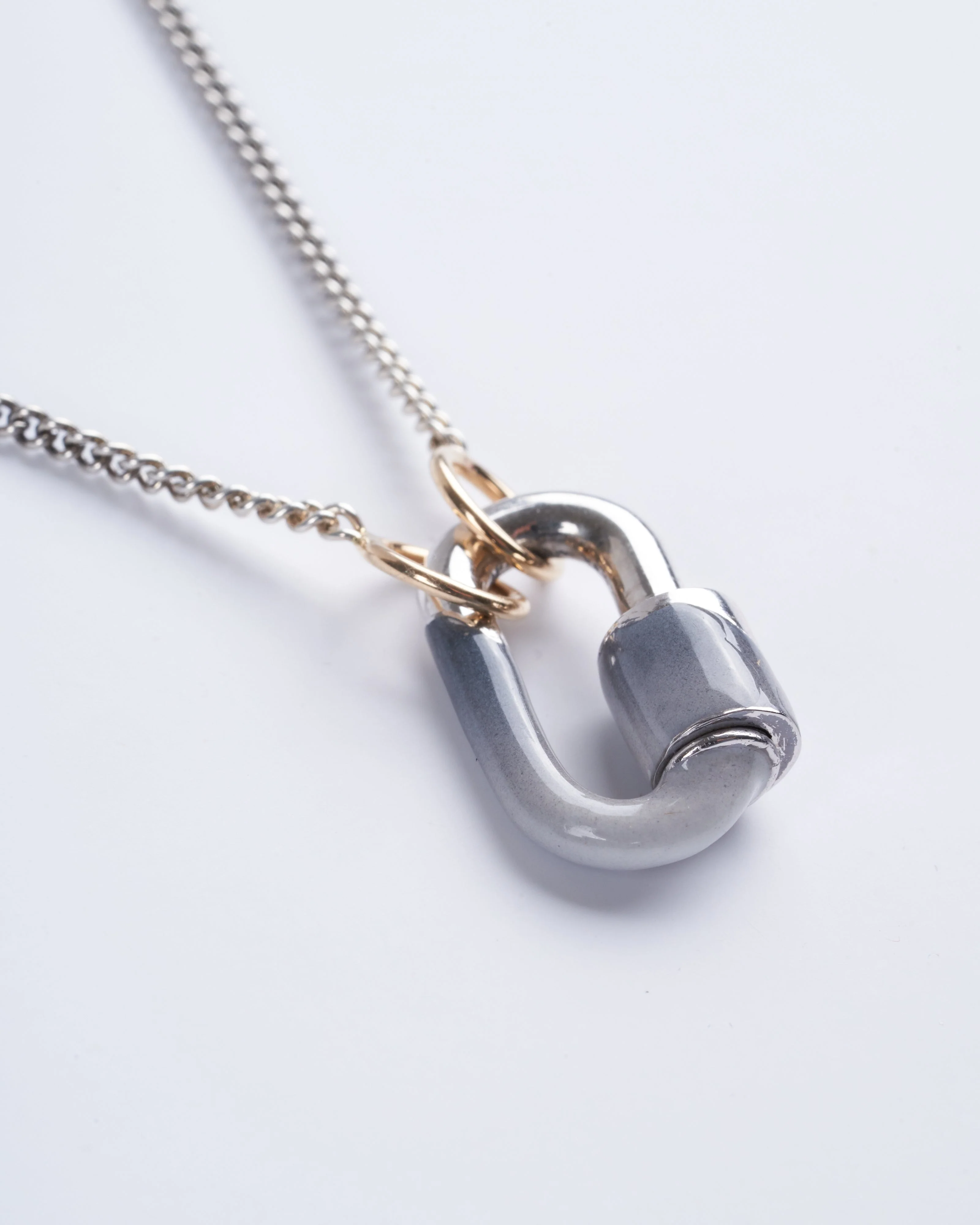 white gold smog enamel chubby baby lock - grey/blue - Image 3