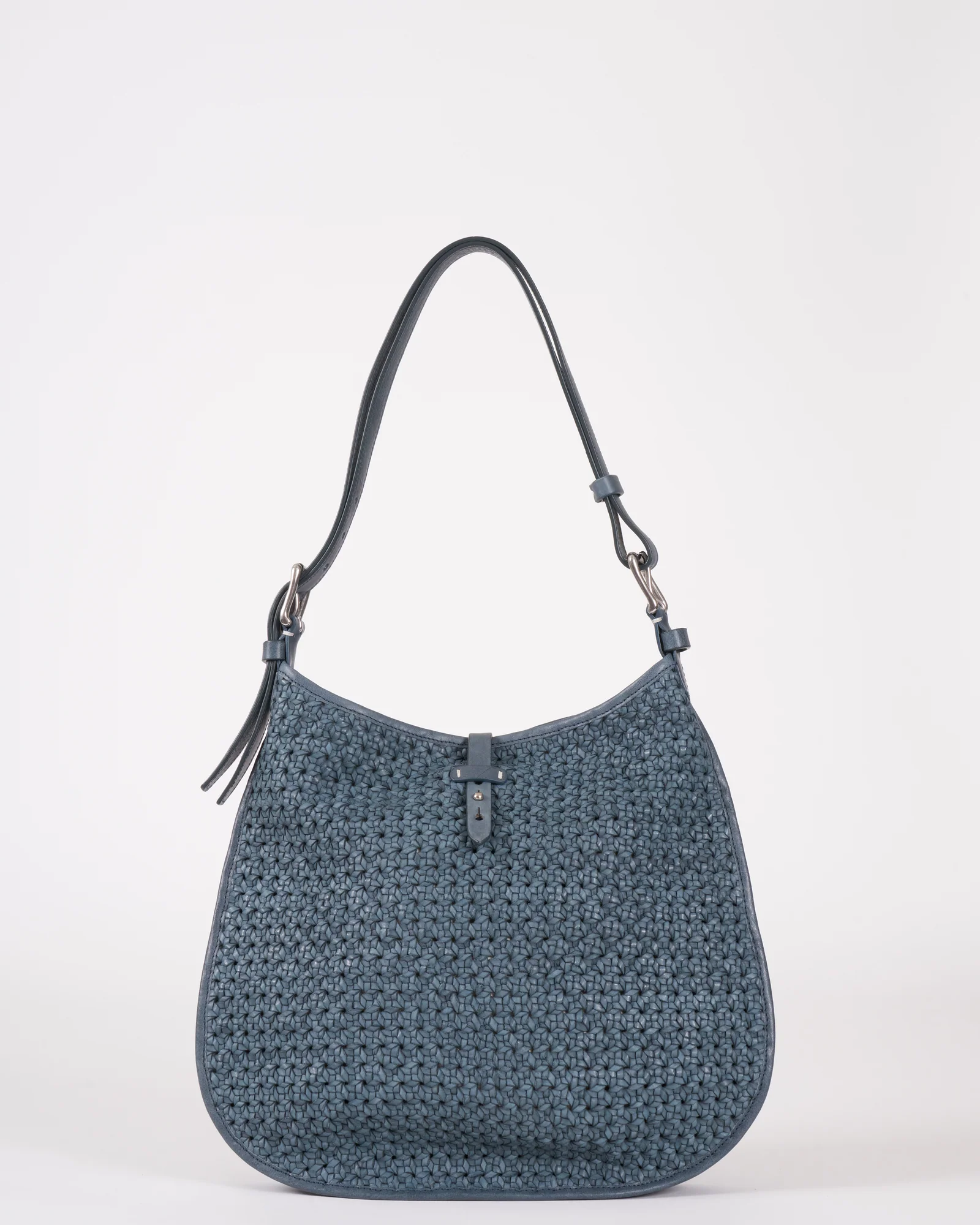 elodie woven crossbody - woven leather ocean - Image 2