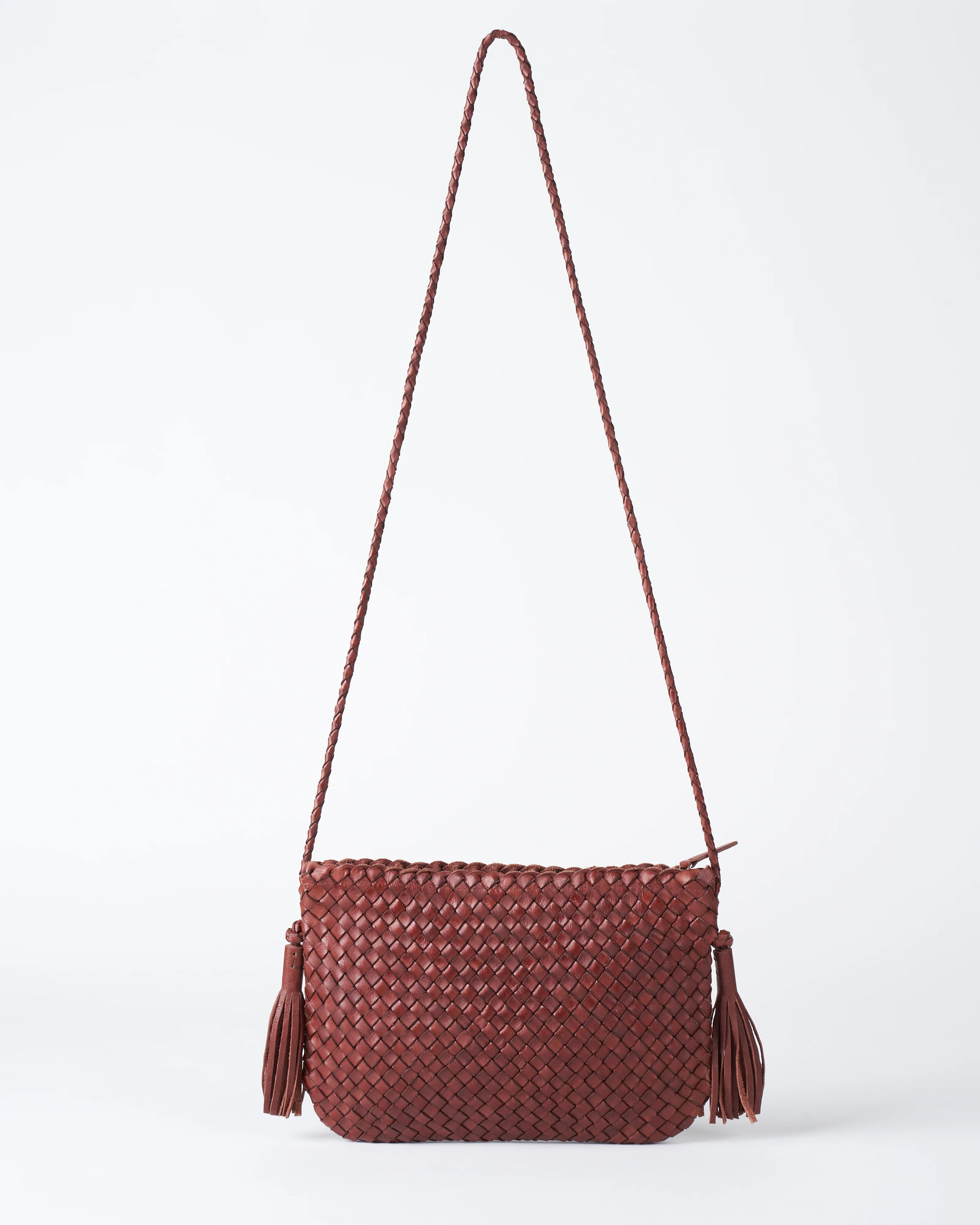 lily wood crossbody - chestnut leather