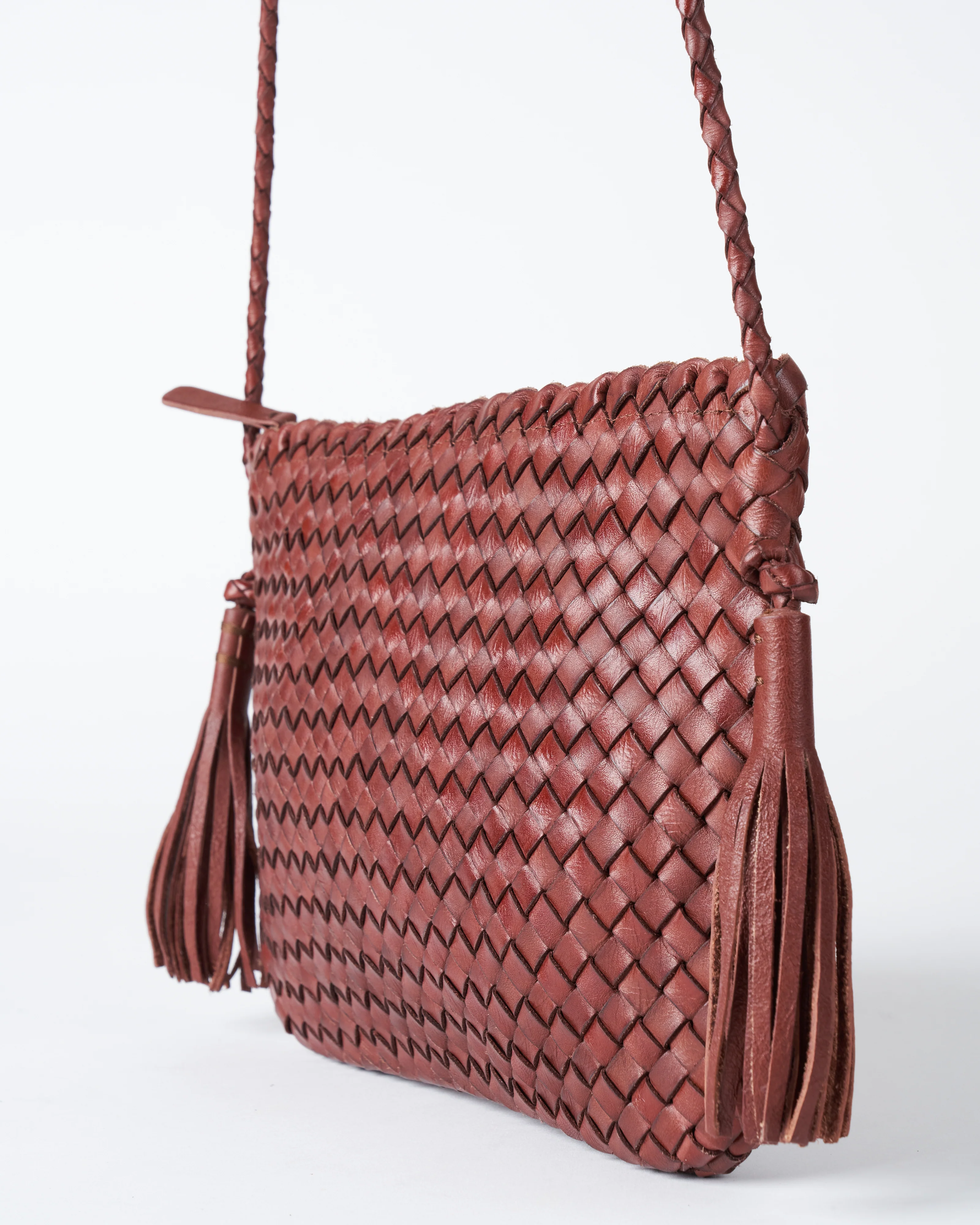 lily wood crossbody - chestnut leather - Image 5
