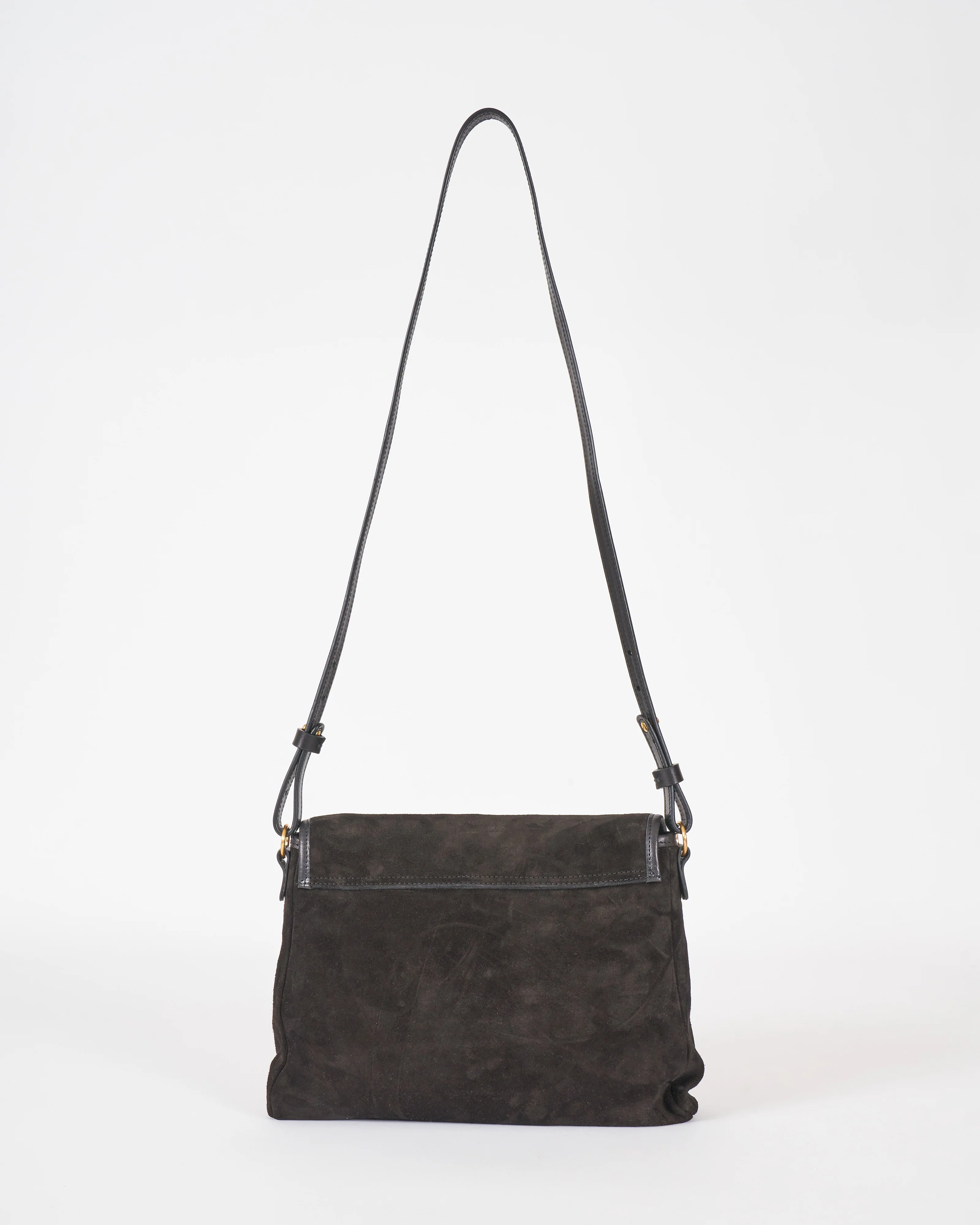 messenger bag - black suede - Image 2
