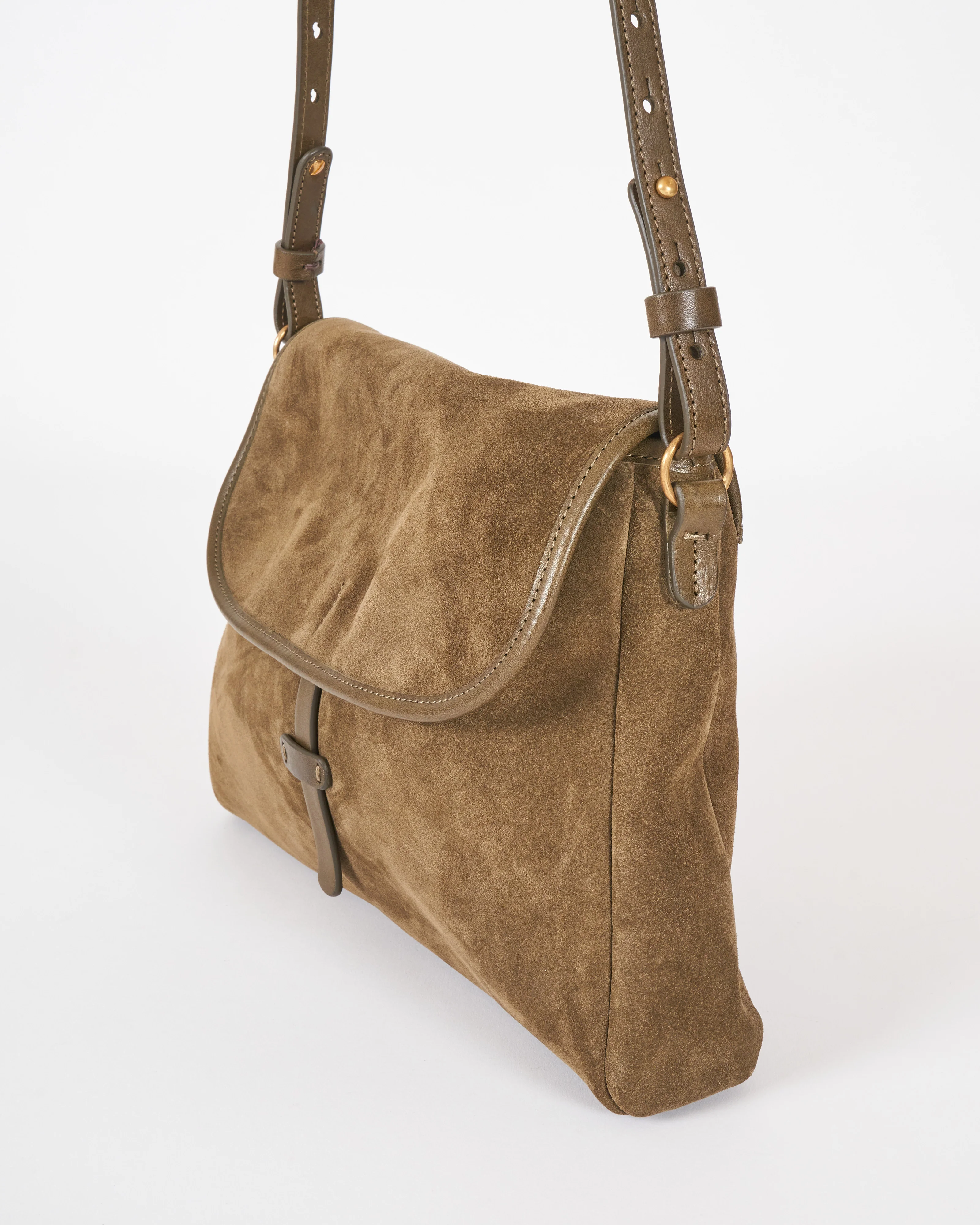 messenger bag - olive suede - Image 3