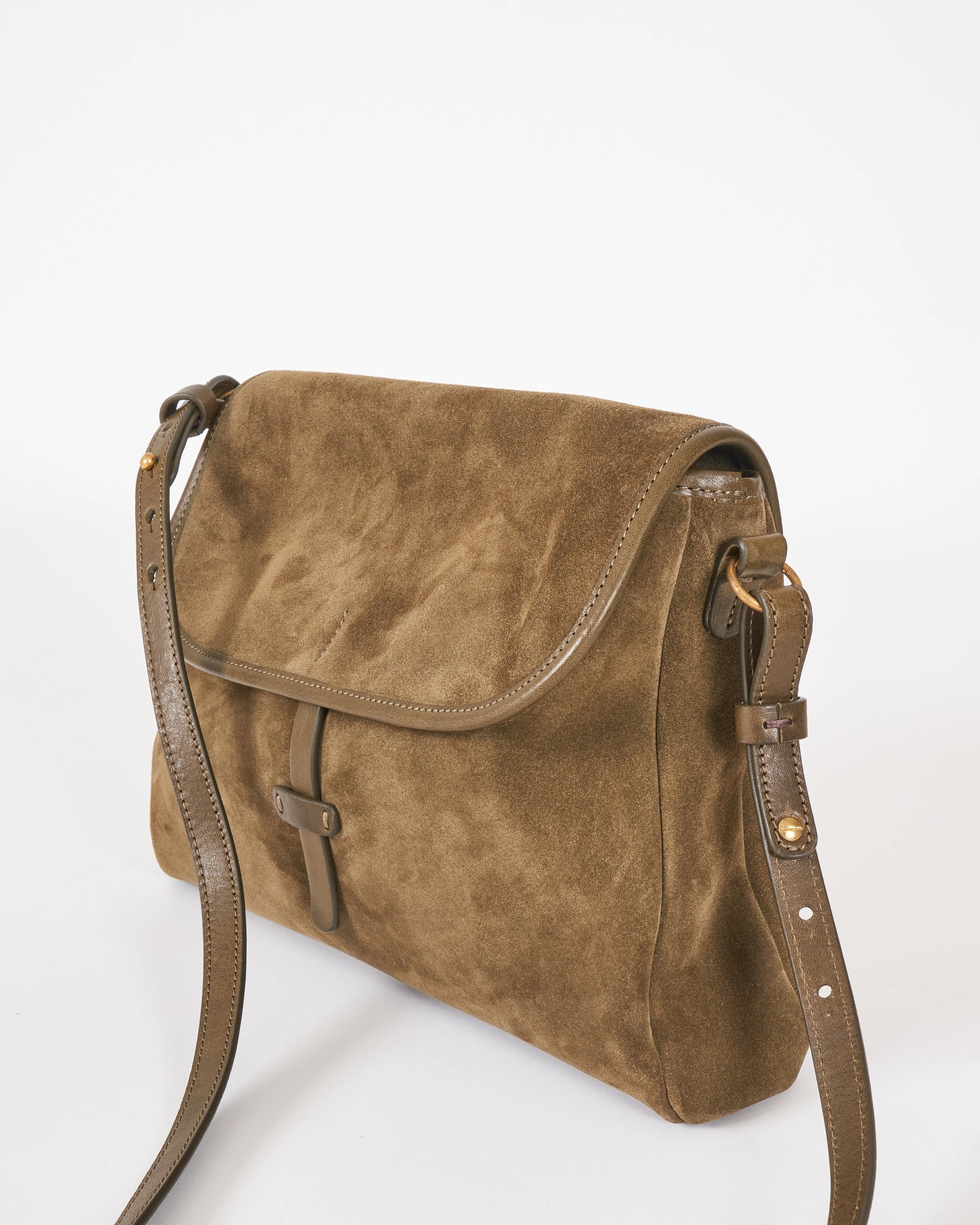 messenger bag - olive suede - Image 4