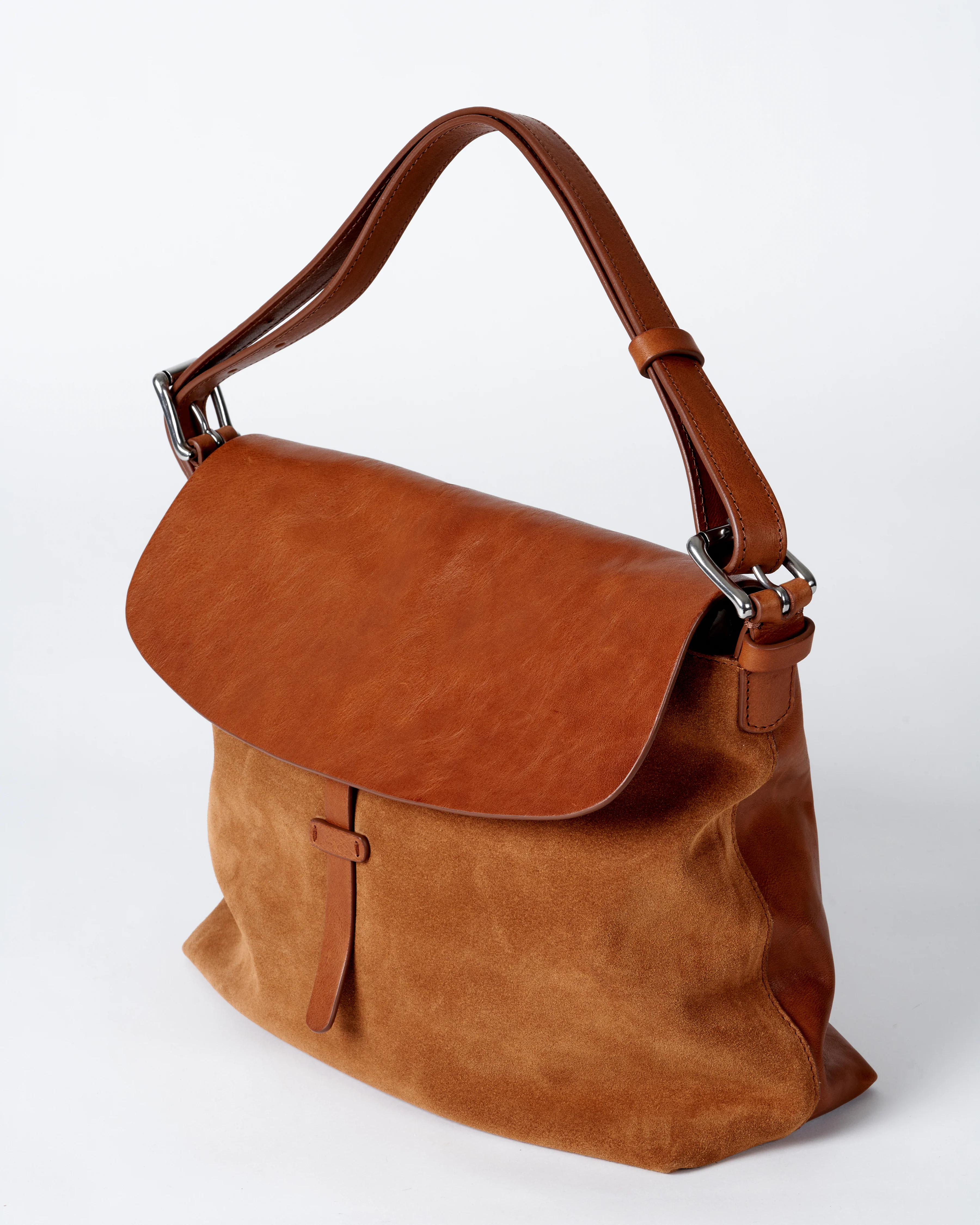 shoulder bag veg.tanned suede calf leather - cuoio - Image 3