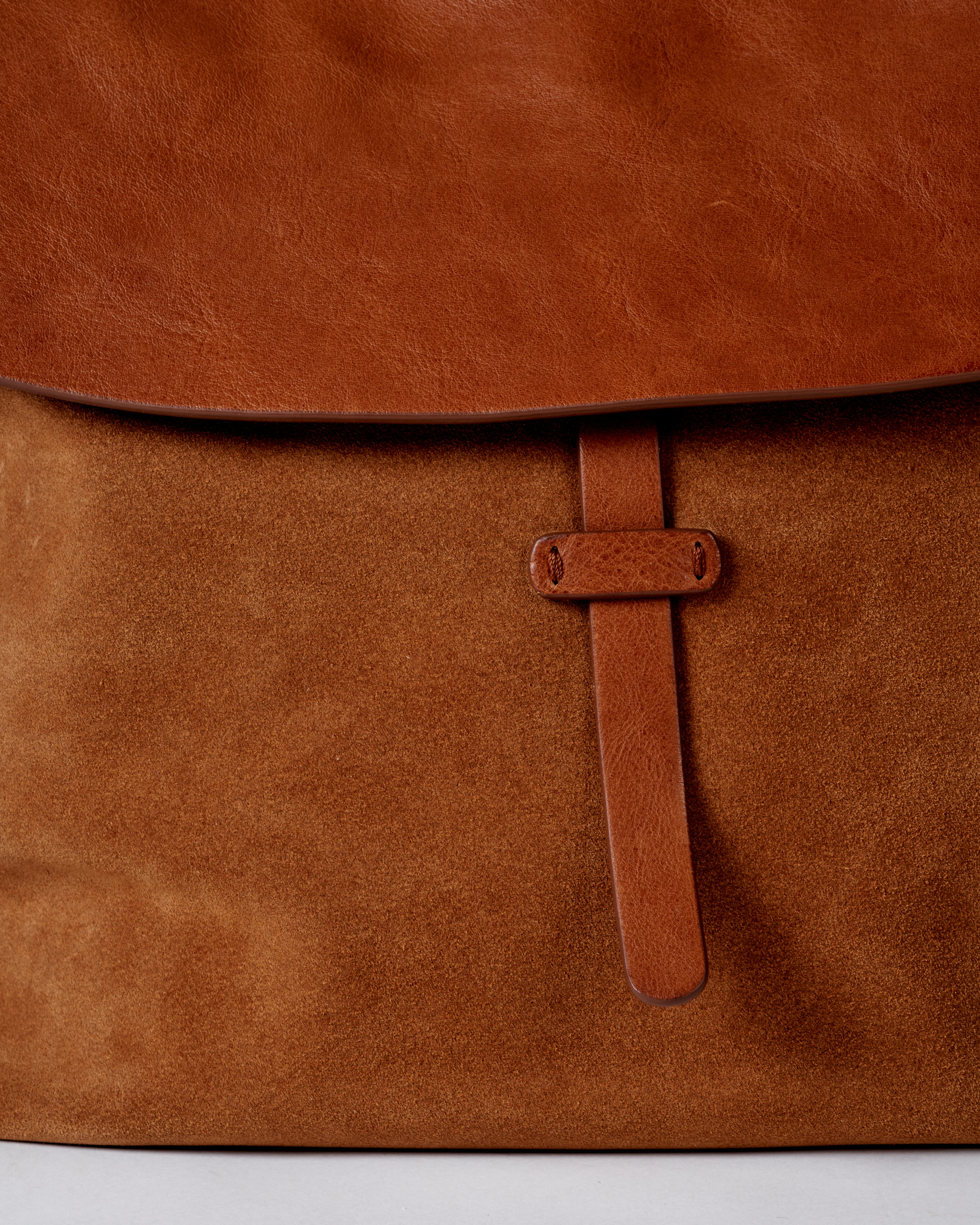 shoulder bag veg.tanned suede calf leather - cuoio - Image 6