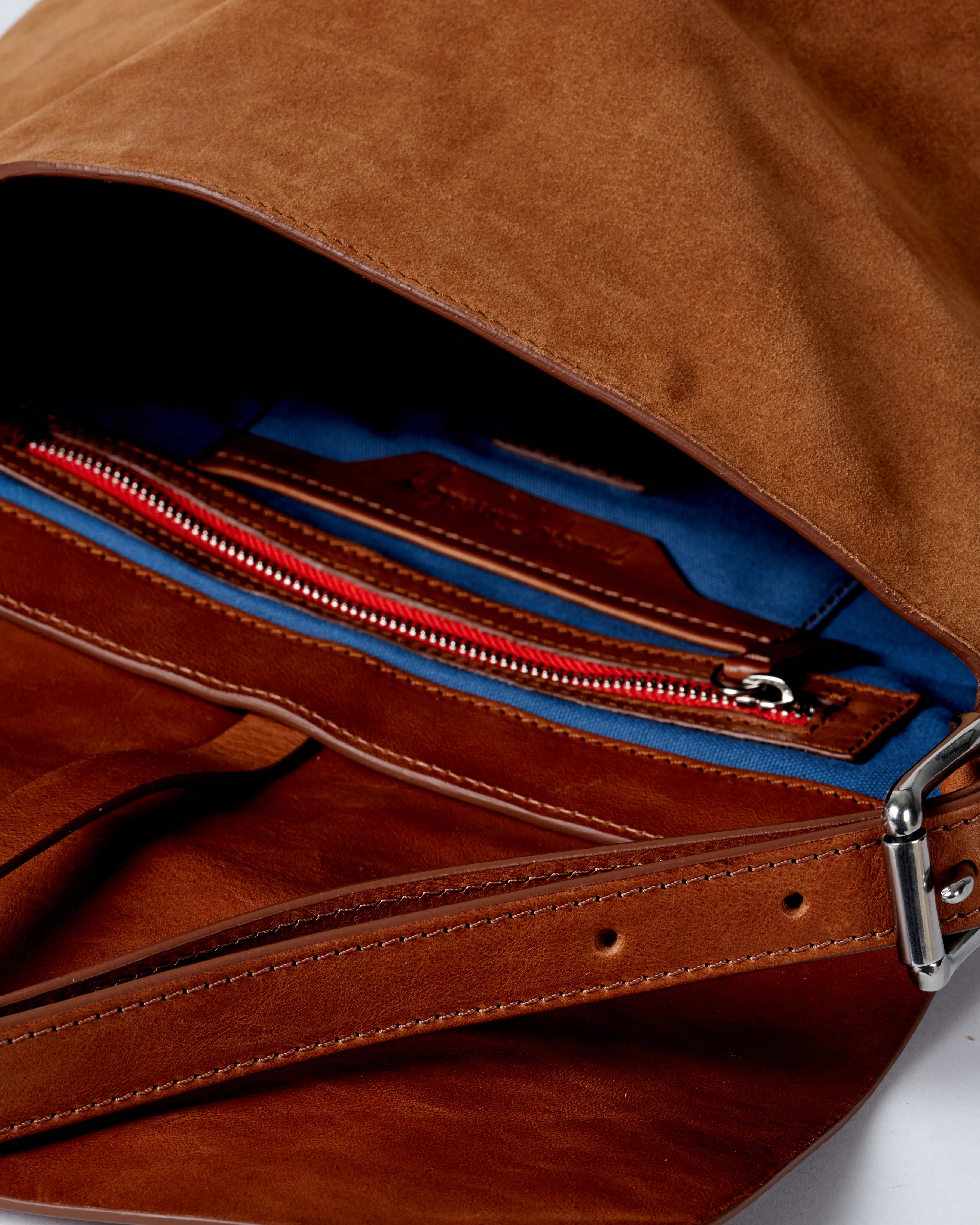 shoulder bag veg.tanned suede calf leather - cuoio - Image 7