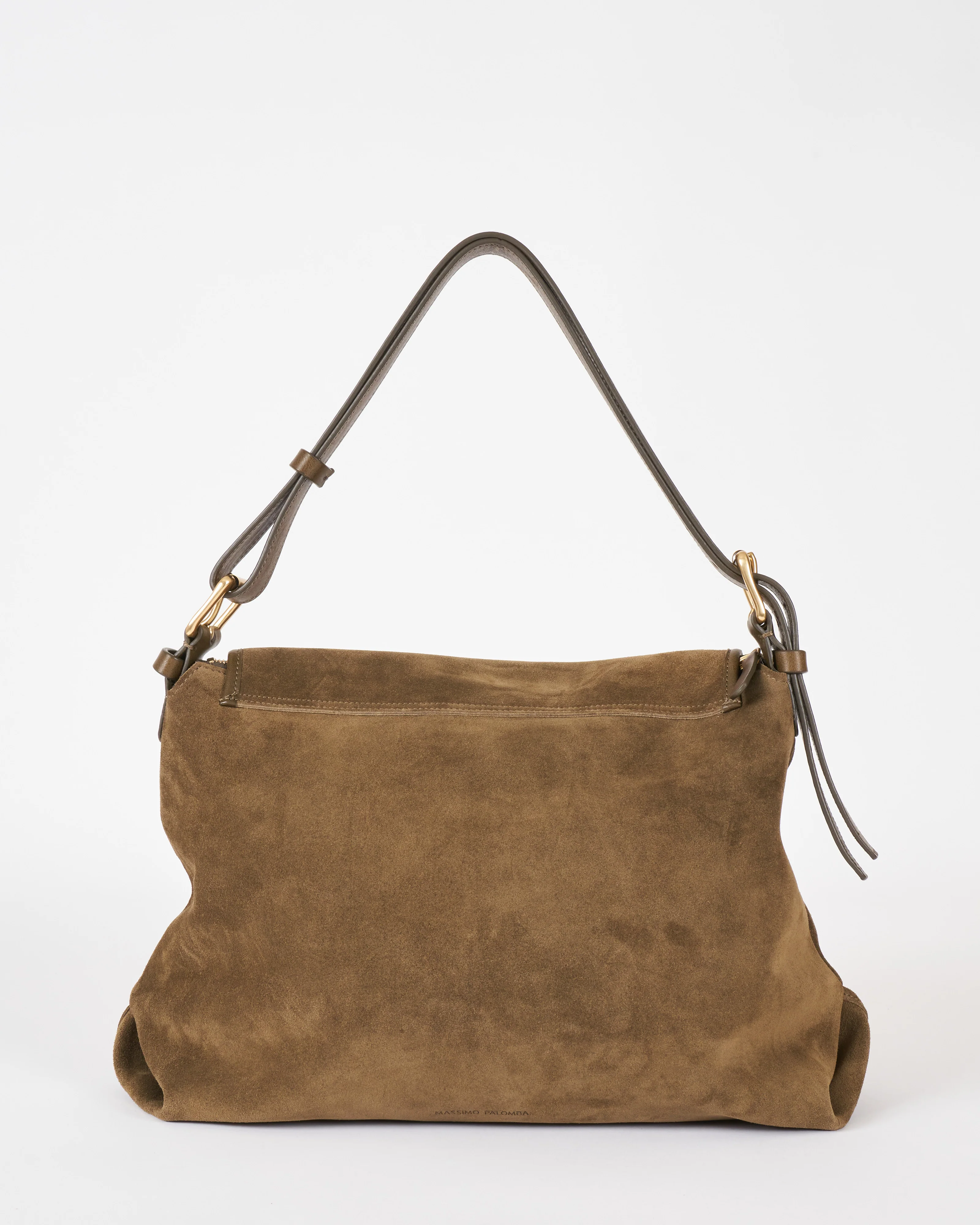 tall messenger bag - olive suede - Image 2