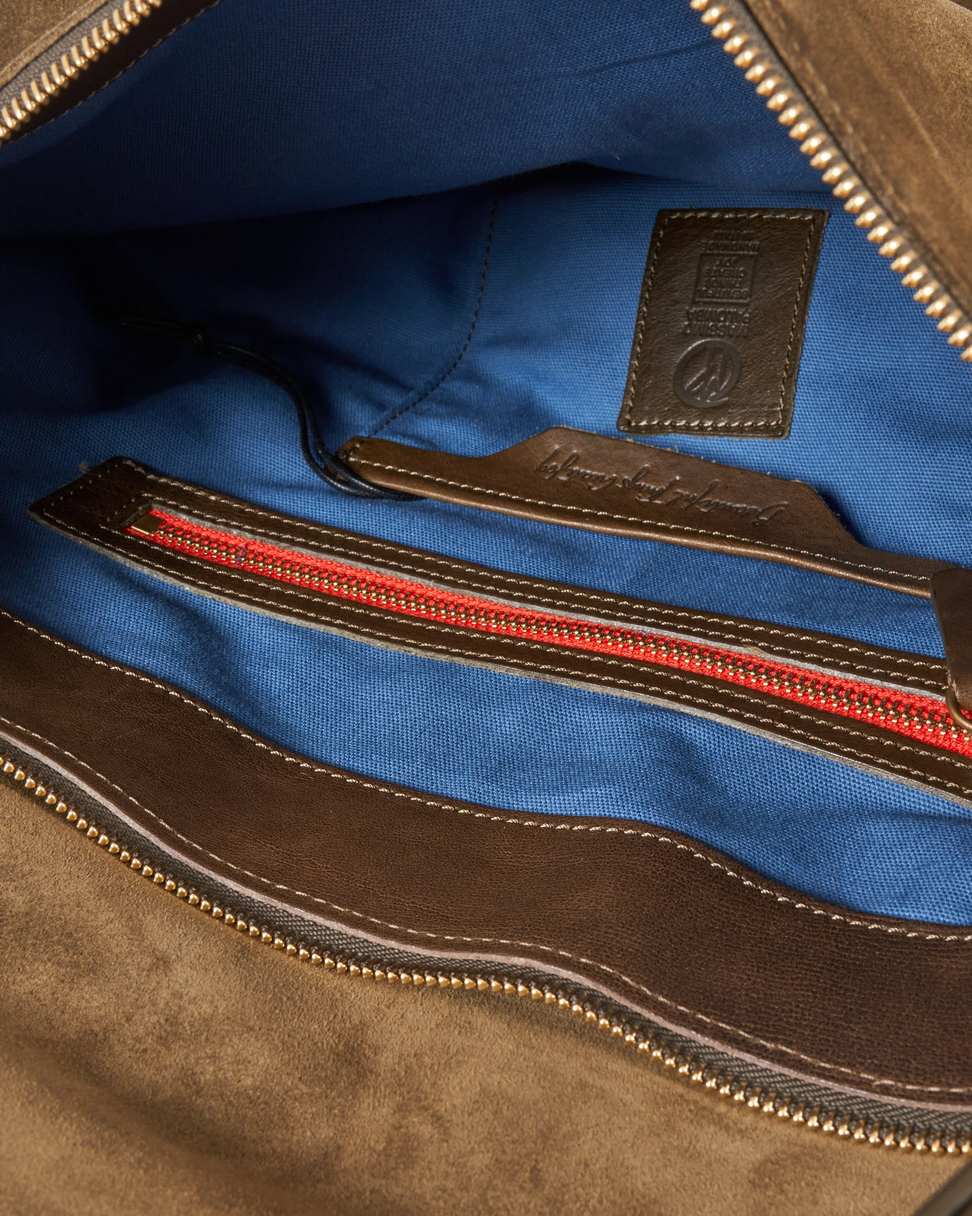 tall messenger bag - olive suede - Image 4