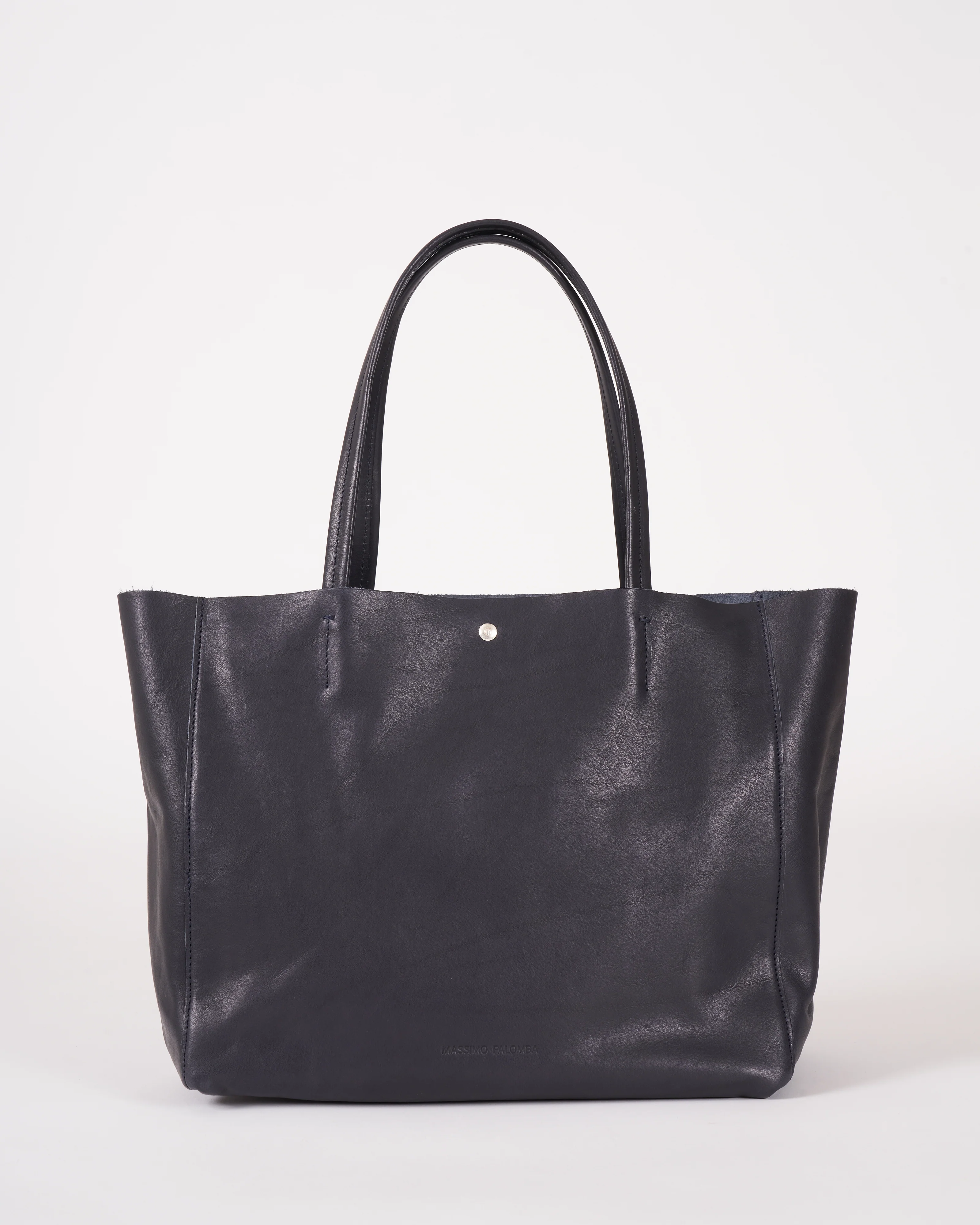 valerie tote bag - veg tan leather navy - Image 2