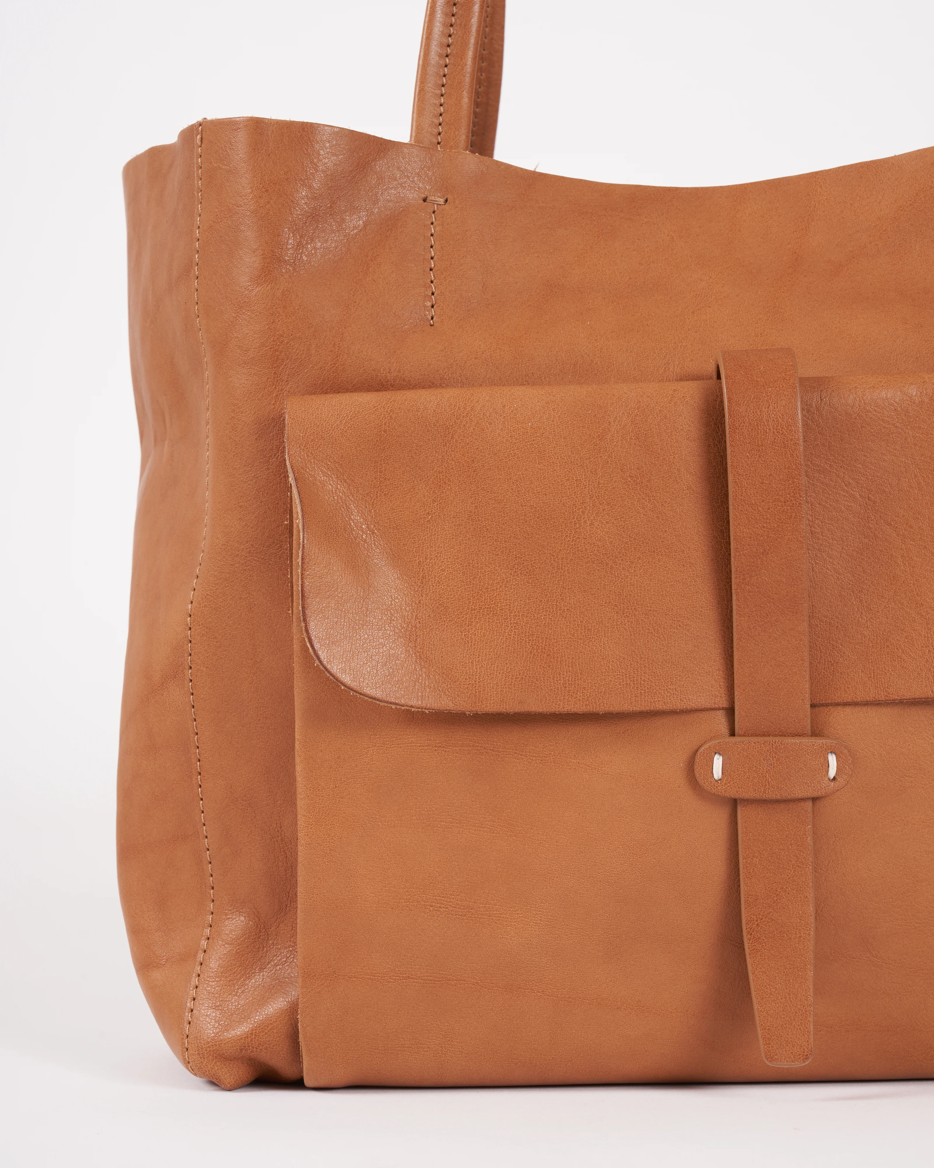 valerie tote bag - veg tan leather tabac - Image 3