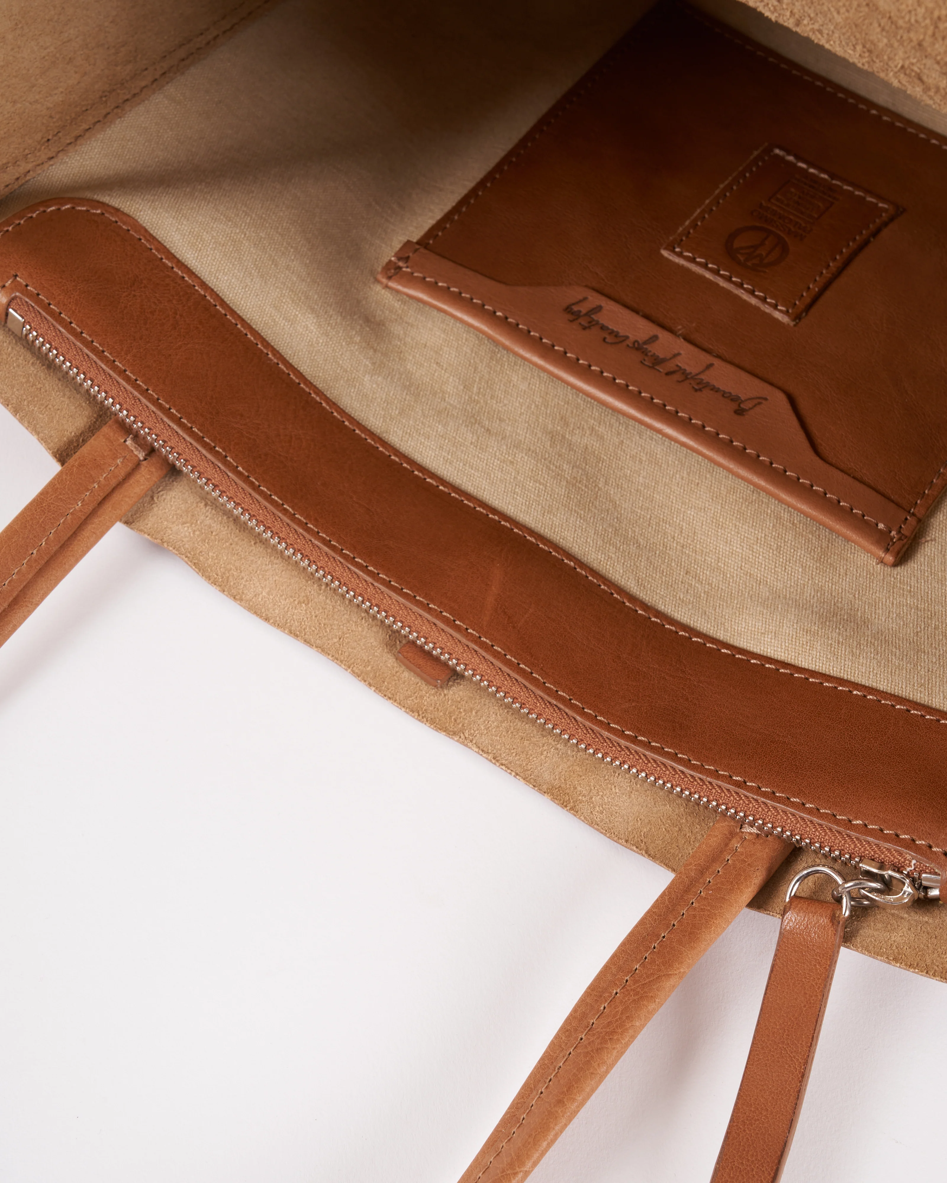 valerie tote bag - veg tan leather tabac - Image 4