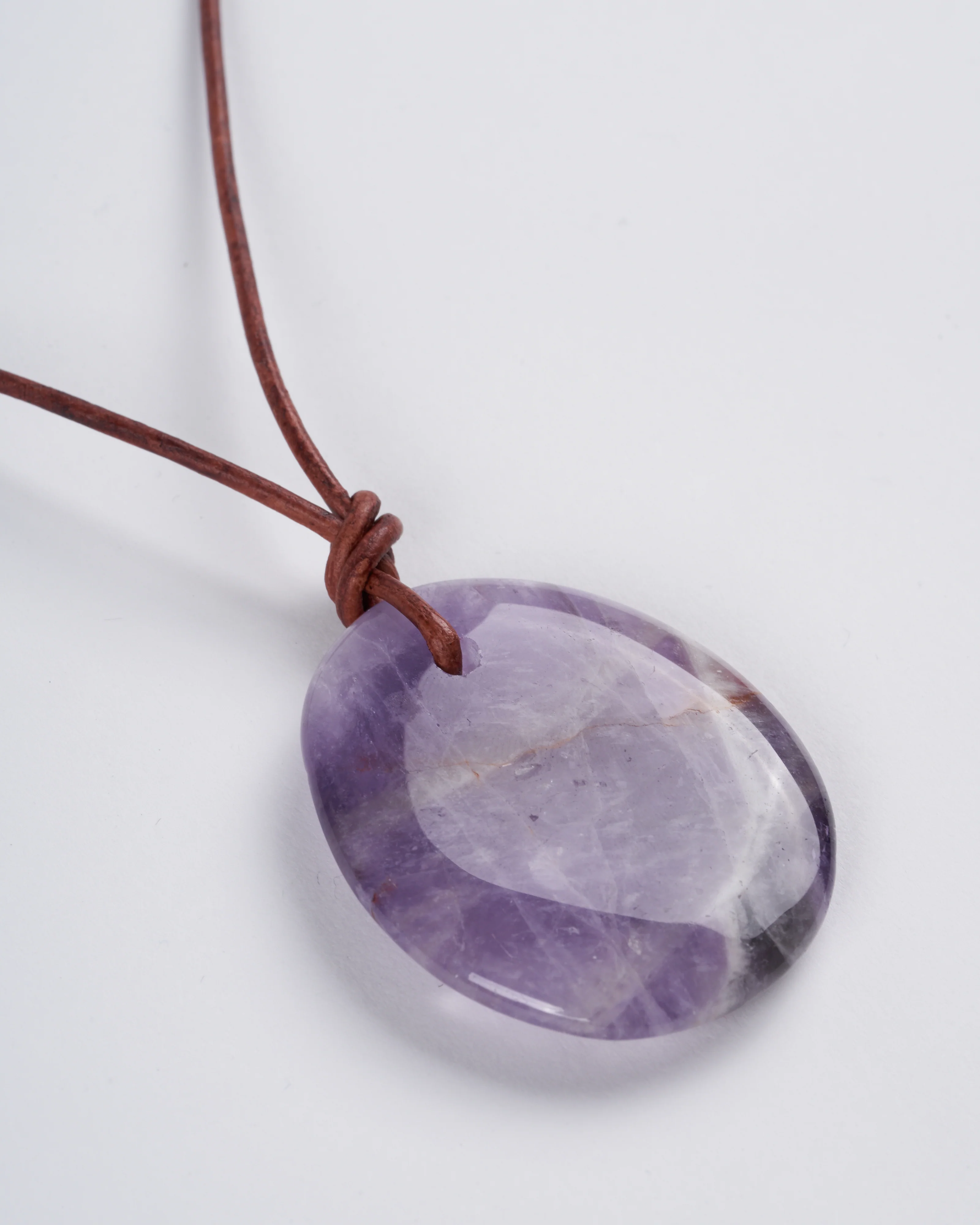 amethyst on leather - stone purple - Image 2