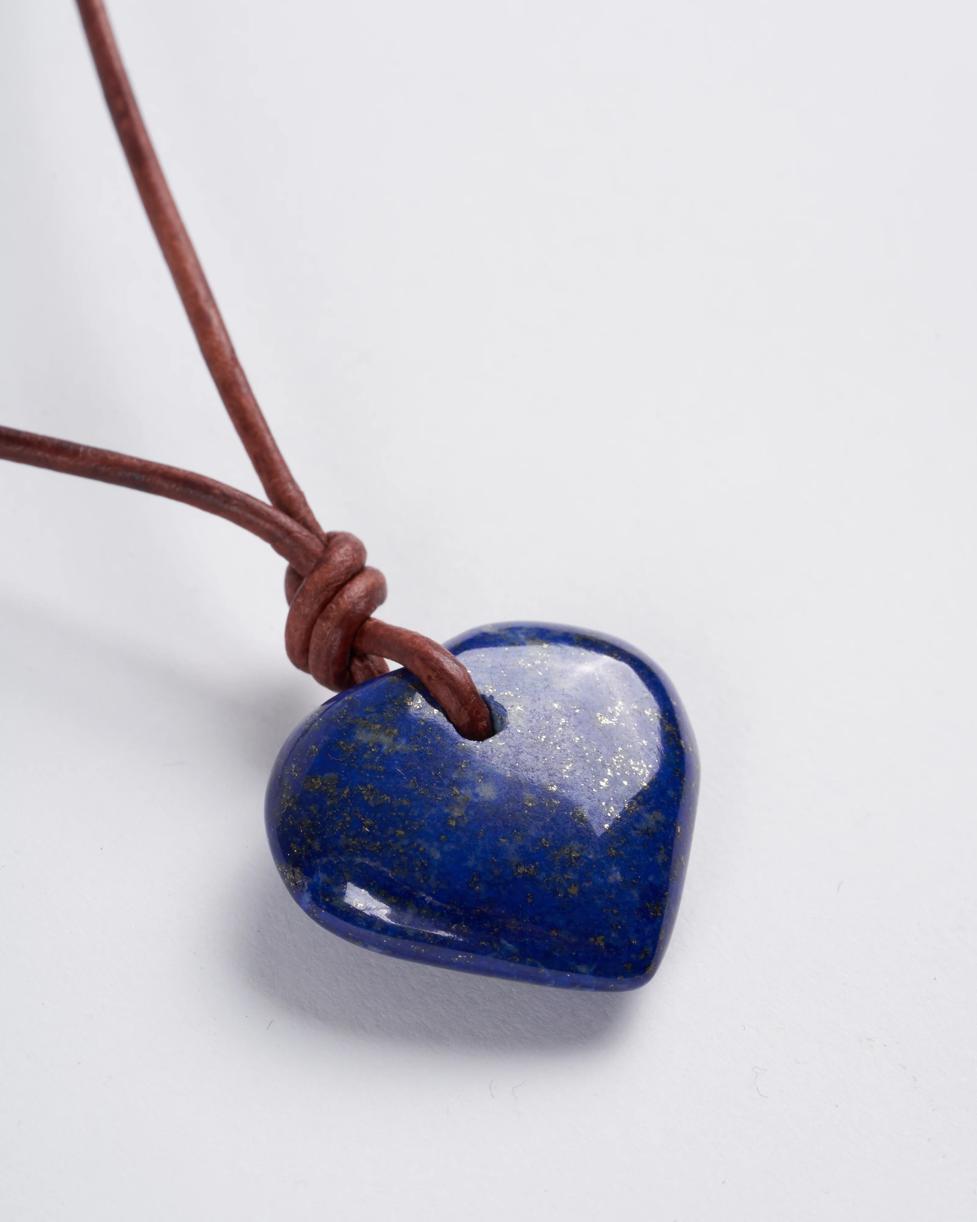 lapis heart on leather - stone blue - Image 2