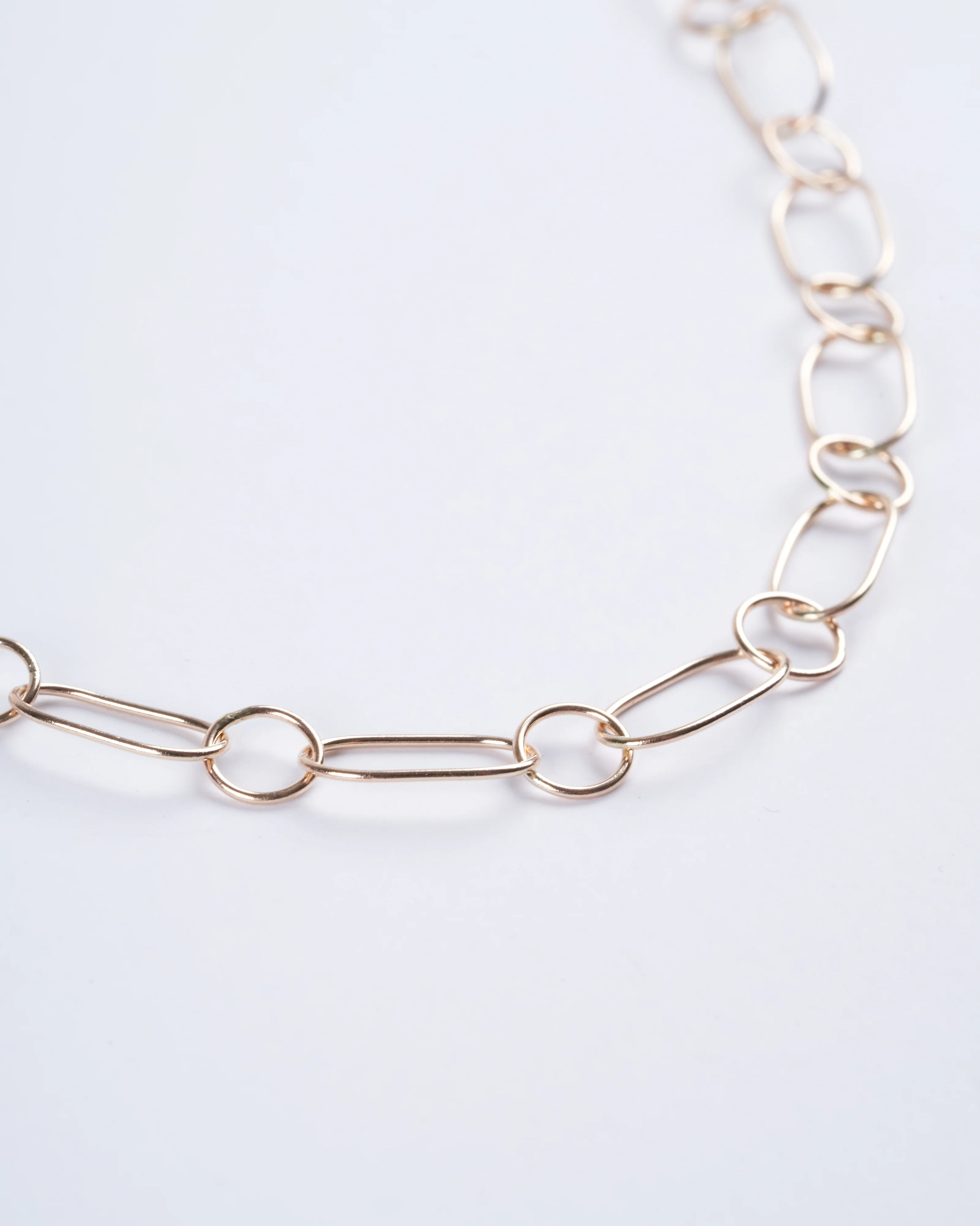 14 karat yellow gold 18" handmade oval and round chain - Image 2