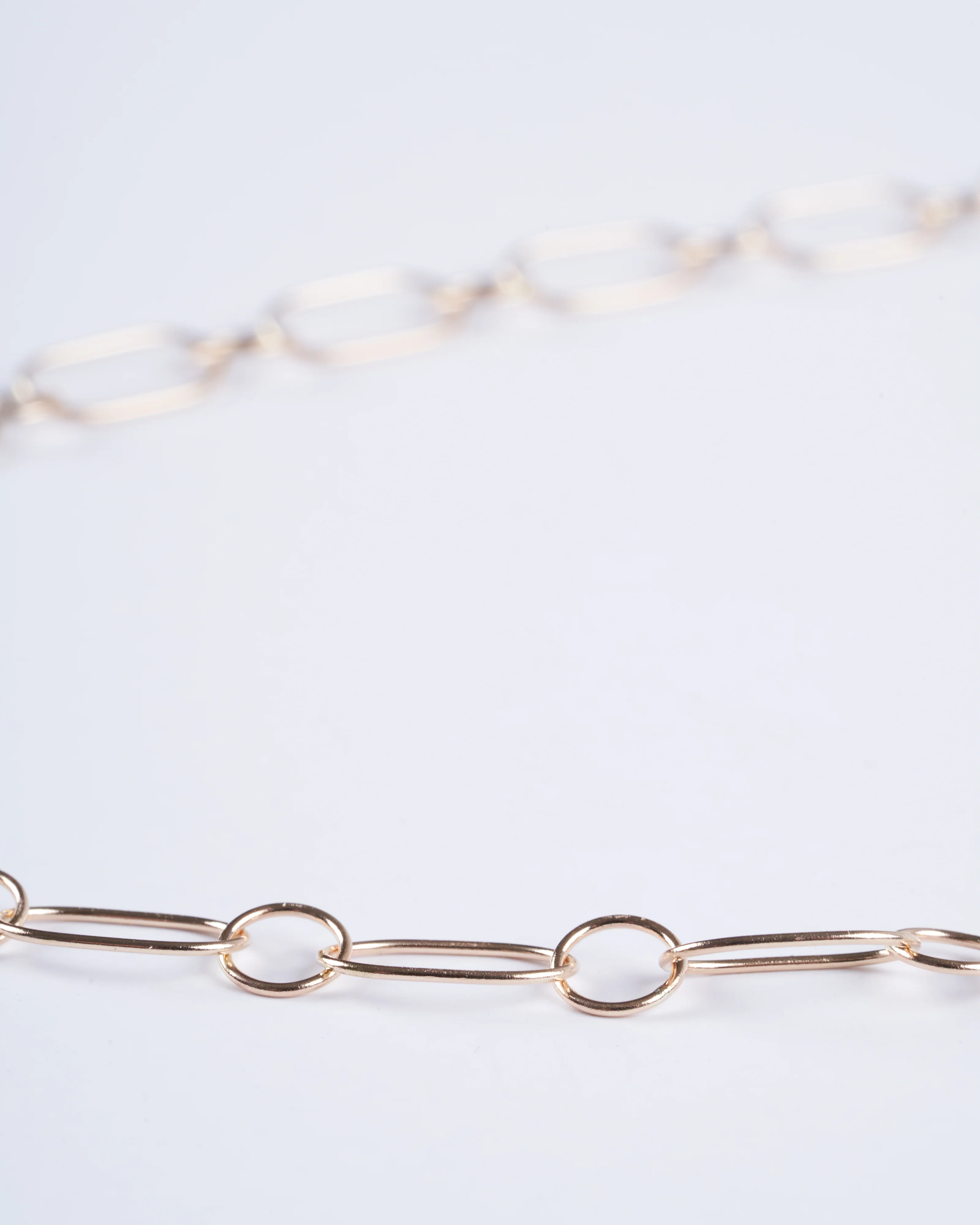 14 karat yellow gold 18" handmade oval and round chain - Image 3