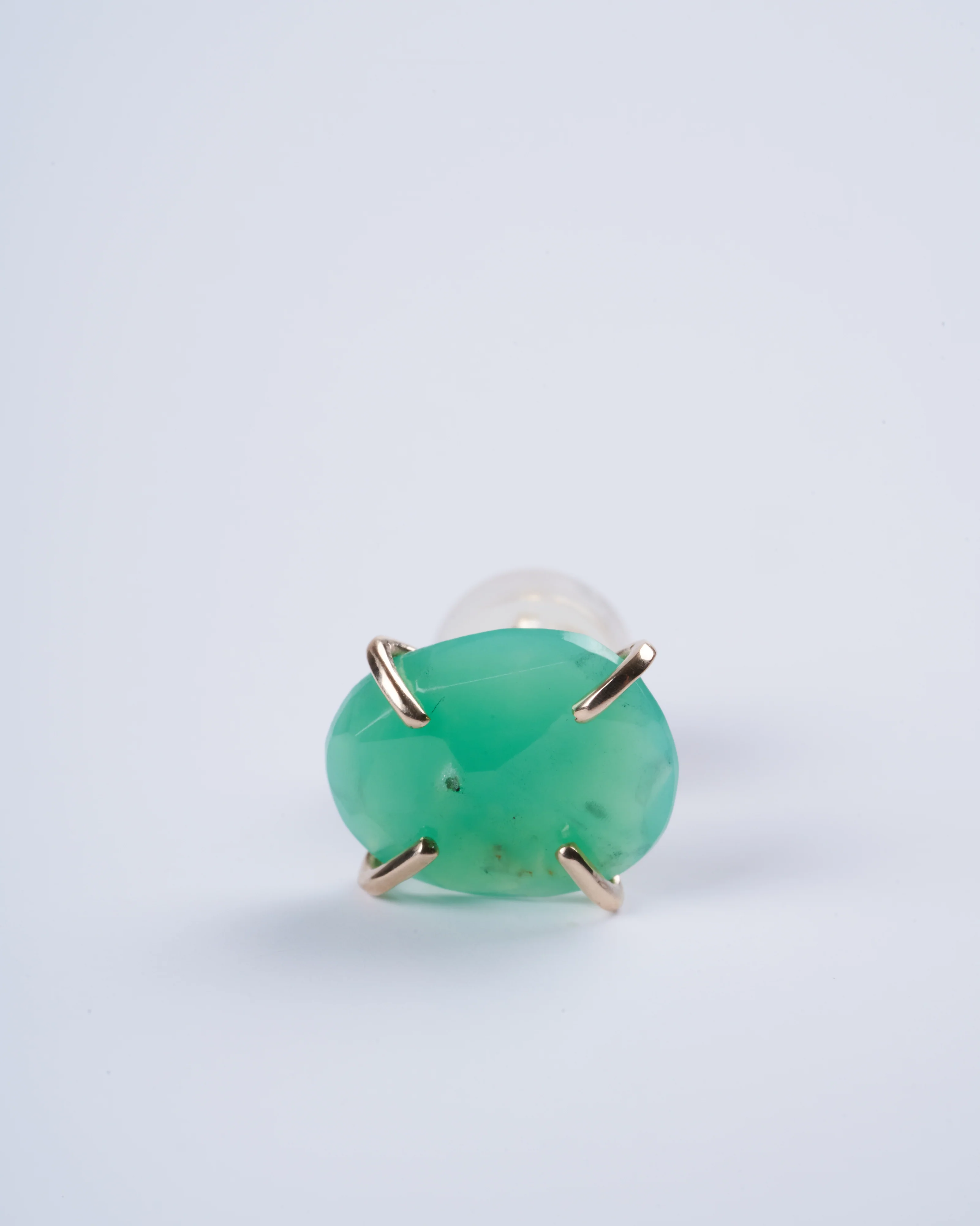 chrysoprase freeform post earring - Image 2