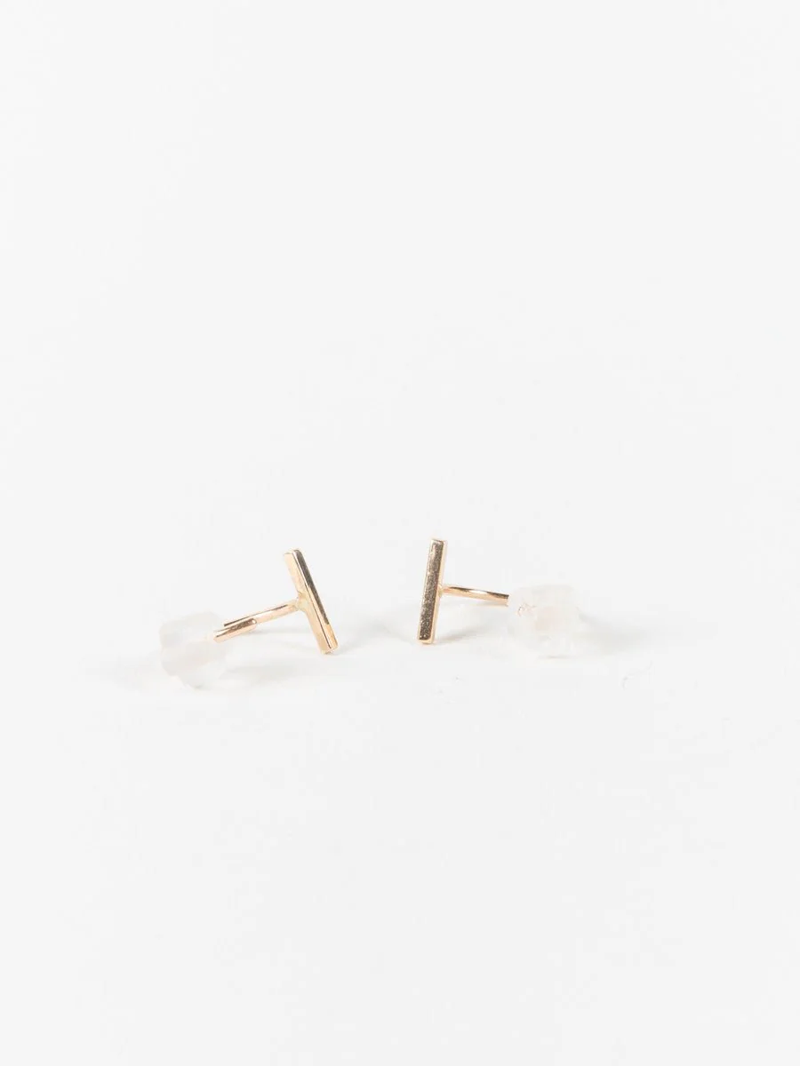gold bar hoop earring - Image 5