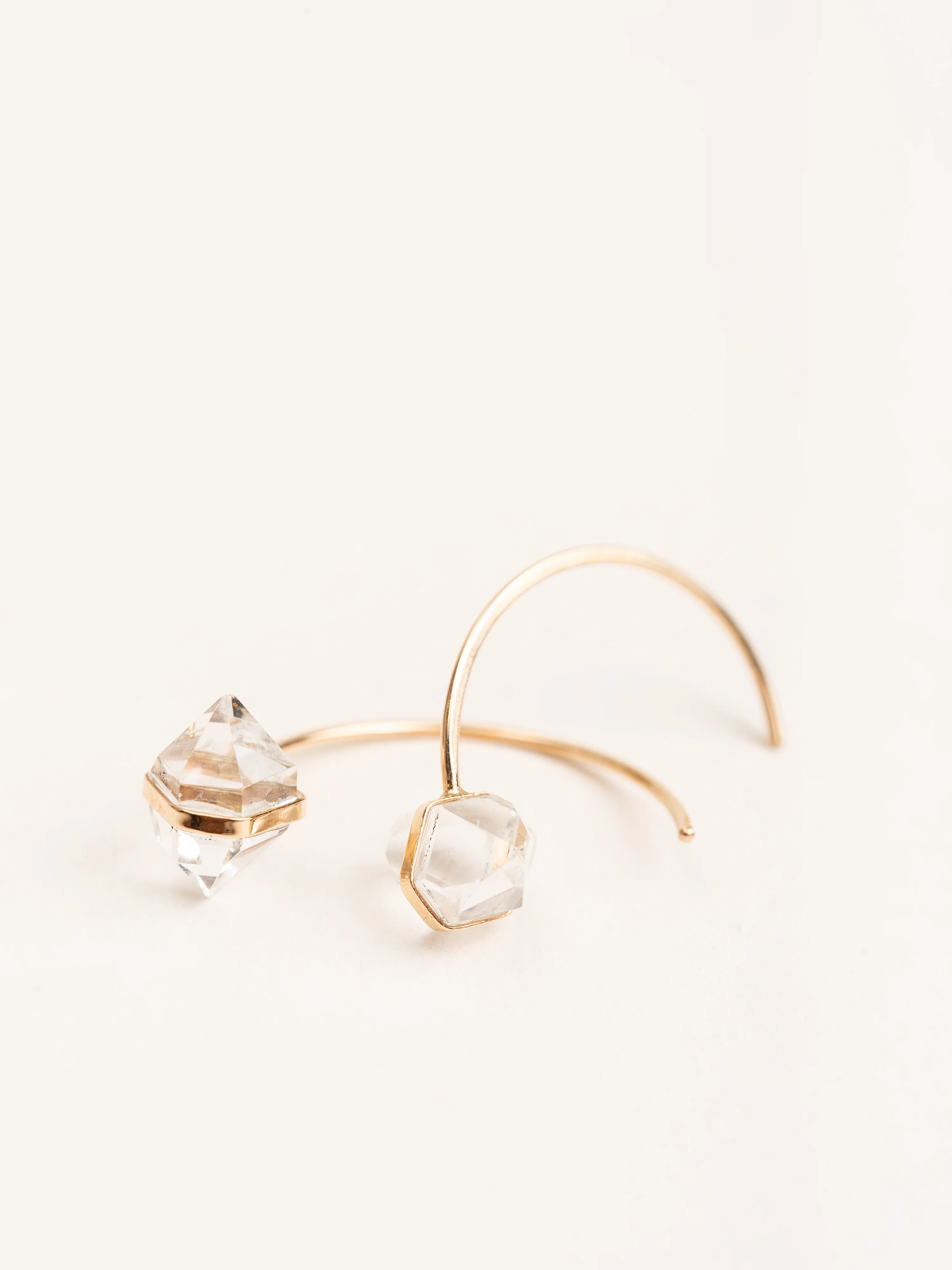 14k gold herkimer diamond tail back earrings - Image 2