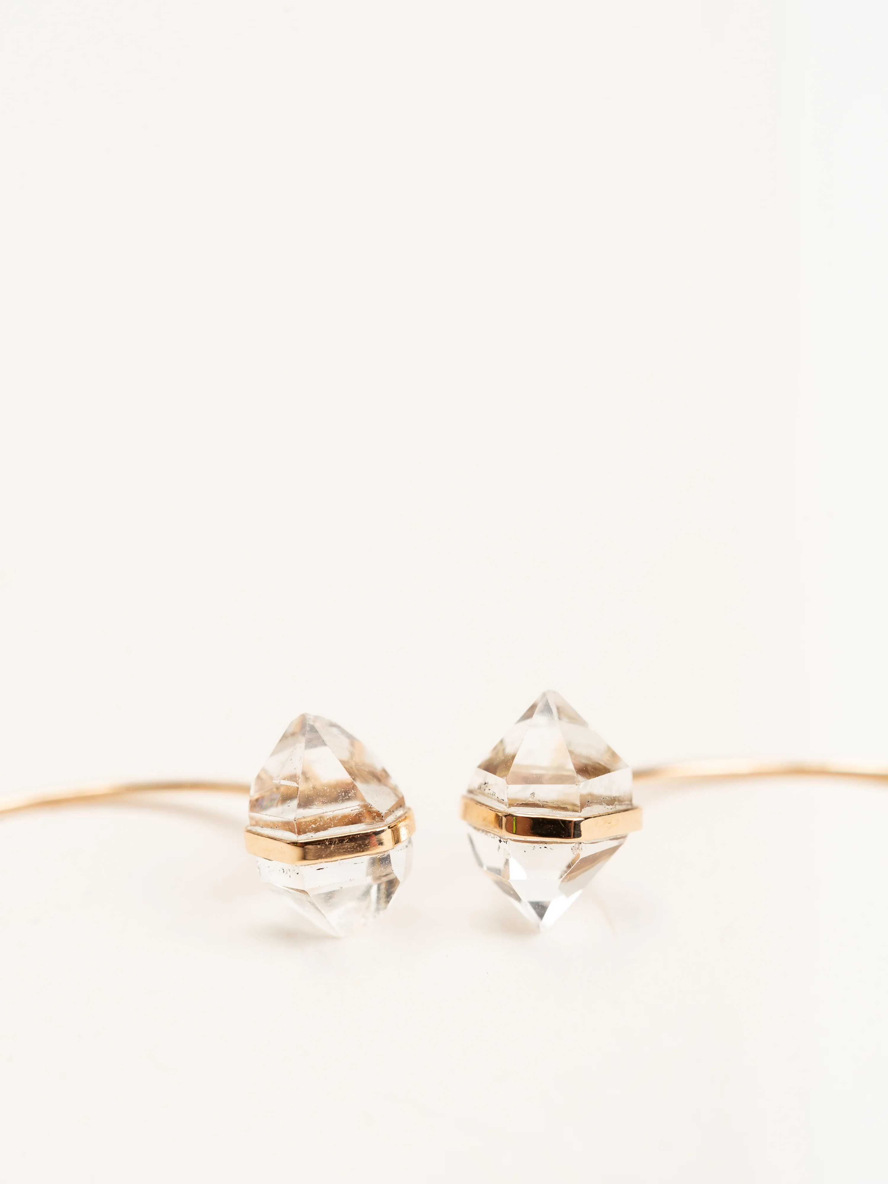 14k gold herkimer diamond tail back earrings - Image 4