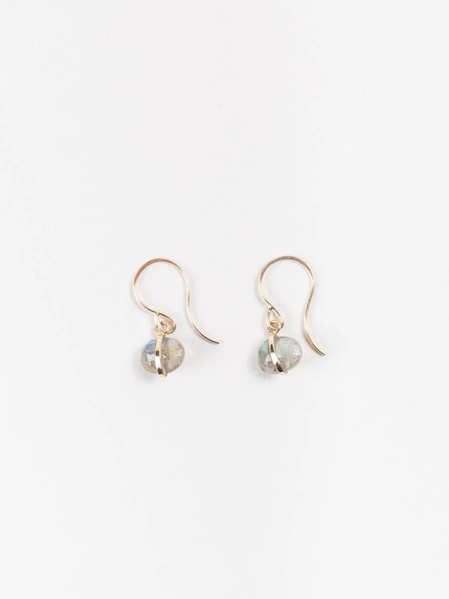 gold labradorite earrings - Image 2
