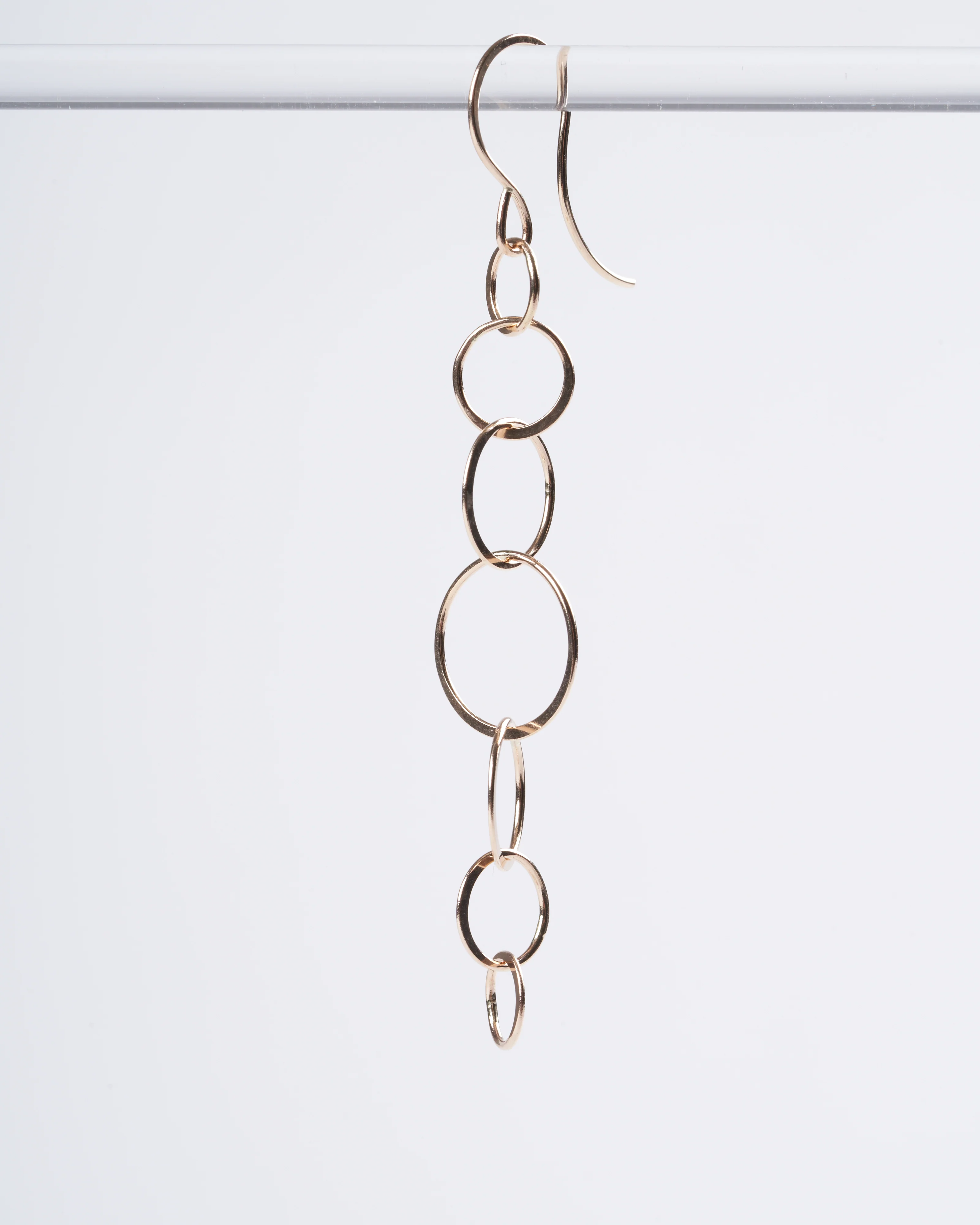 14k gold long lightweight chain earring - Image 2
