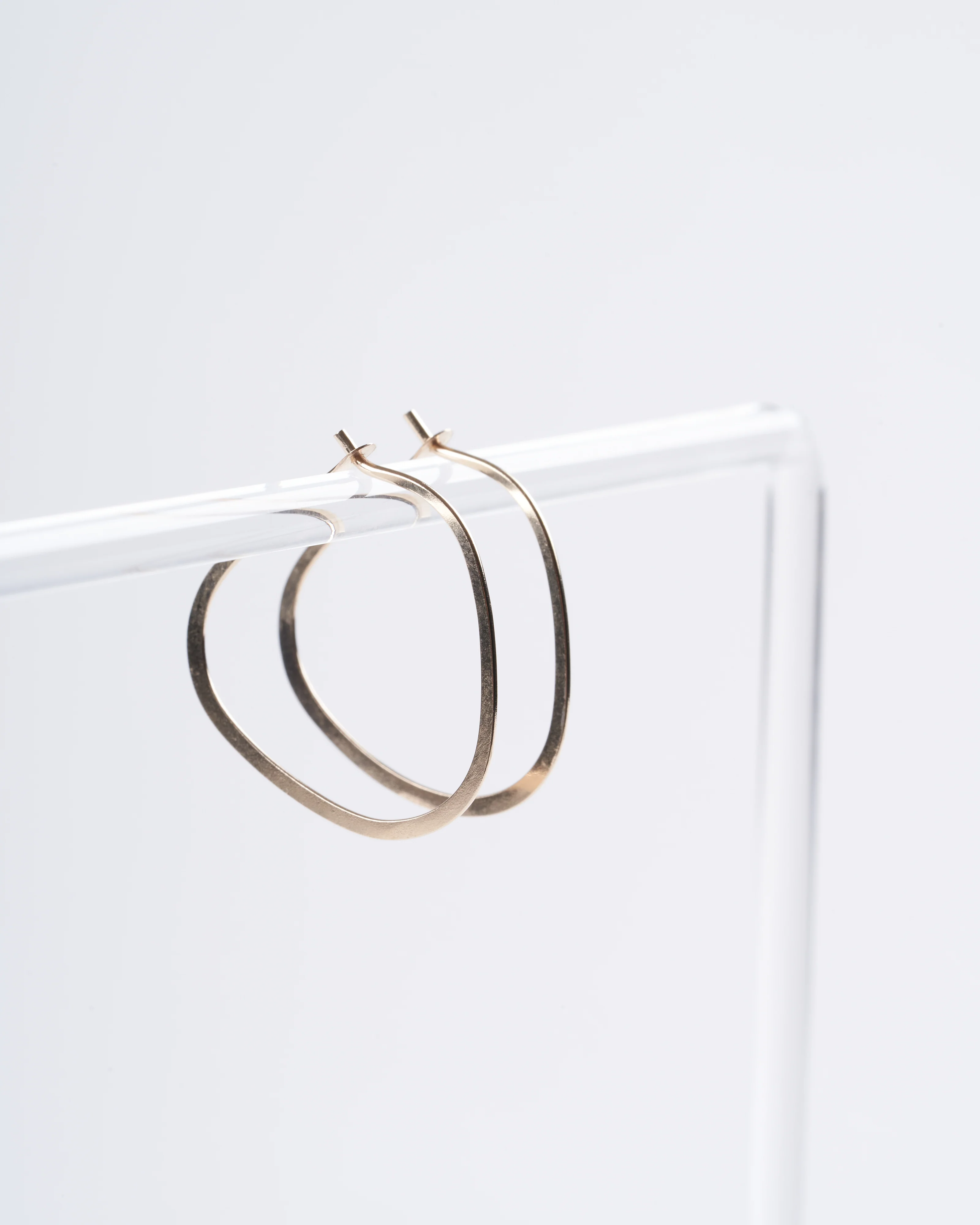 14kt yellow gold small triangle hoop - gold
