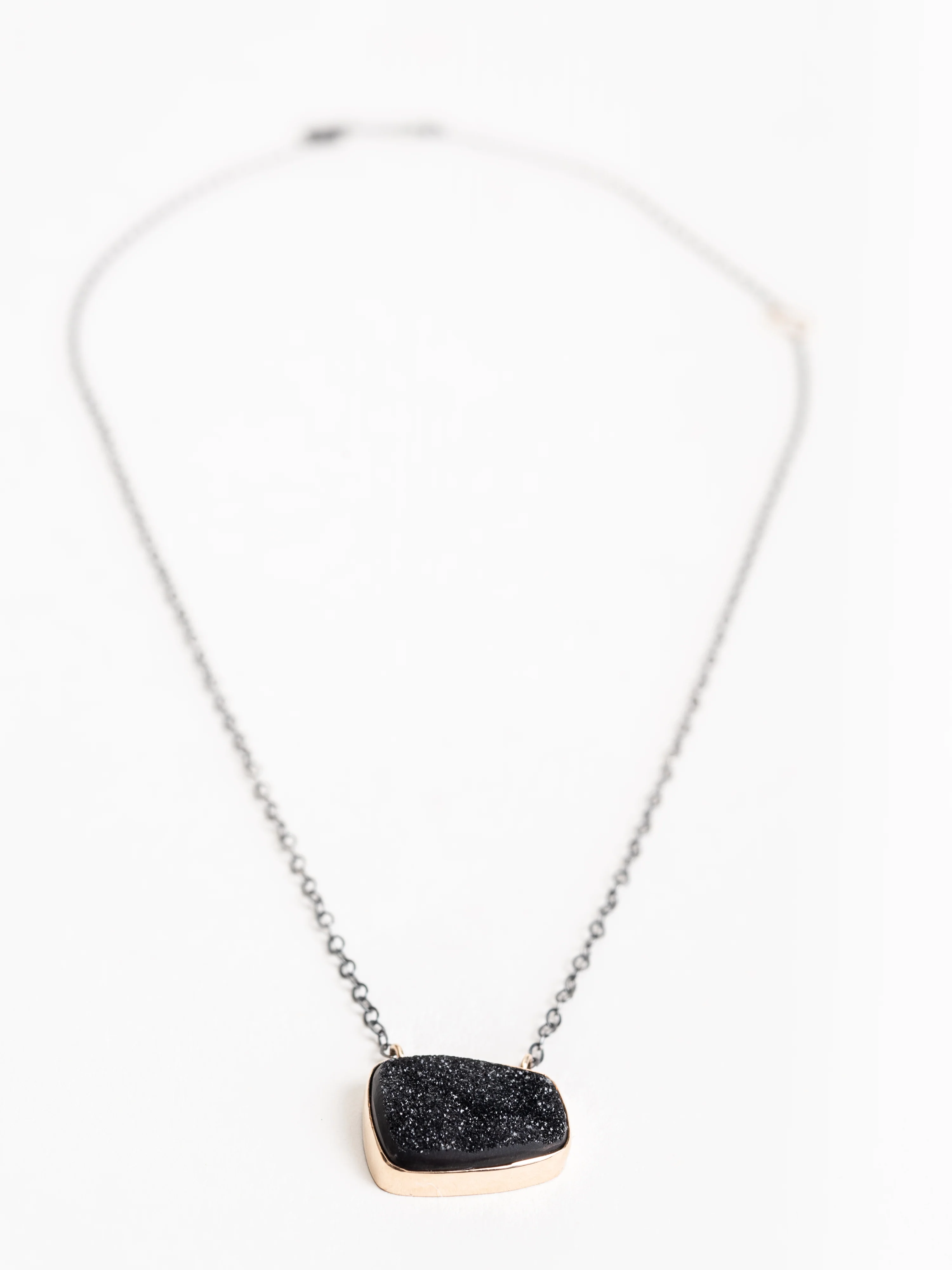 black druzy necklace